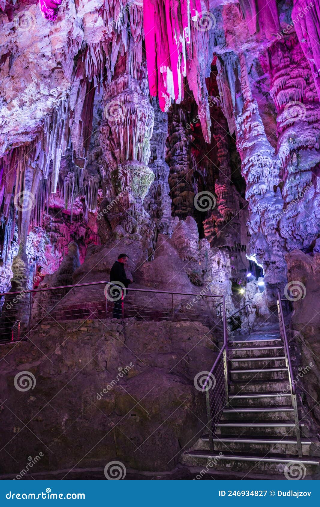 Illumintaed St Michael S Cave, Gibraltar...IMAGE Editorial Photography