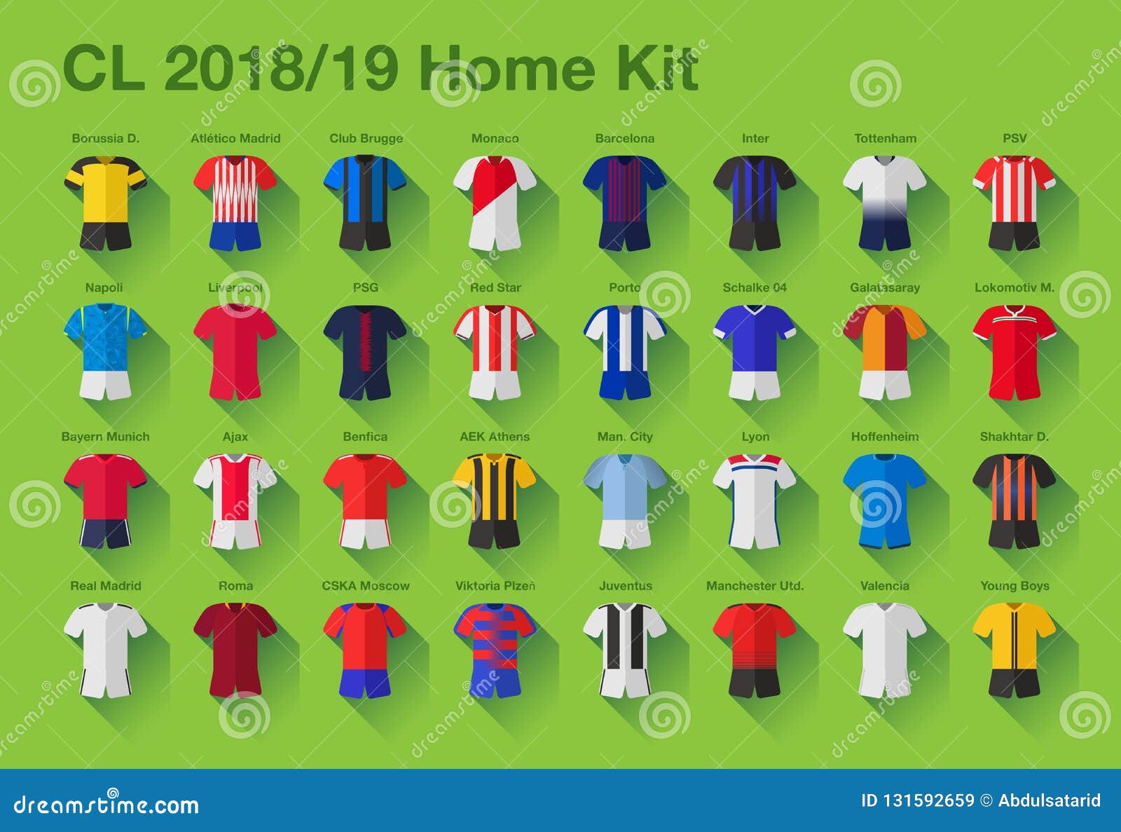 Illustrated European Football Jerseys 