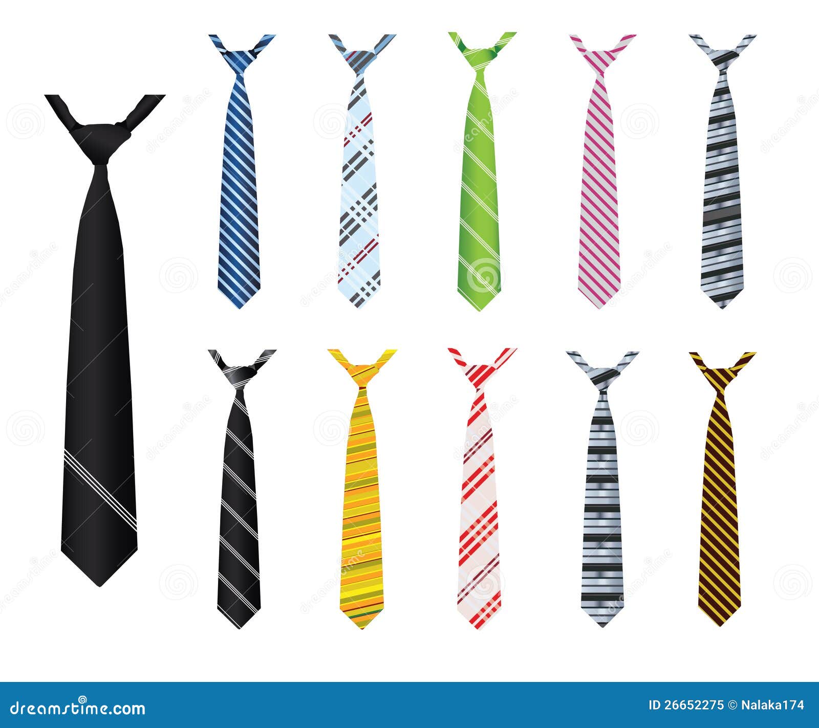 Illustrated neck ties stock vector. Illustration of wear - 26652275