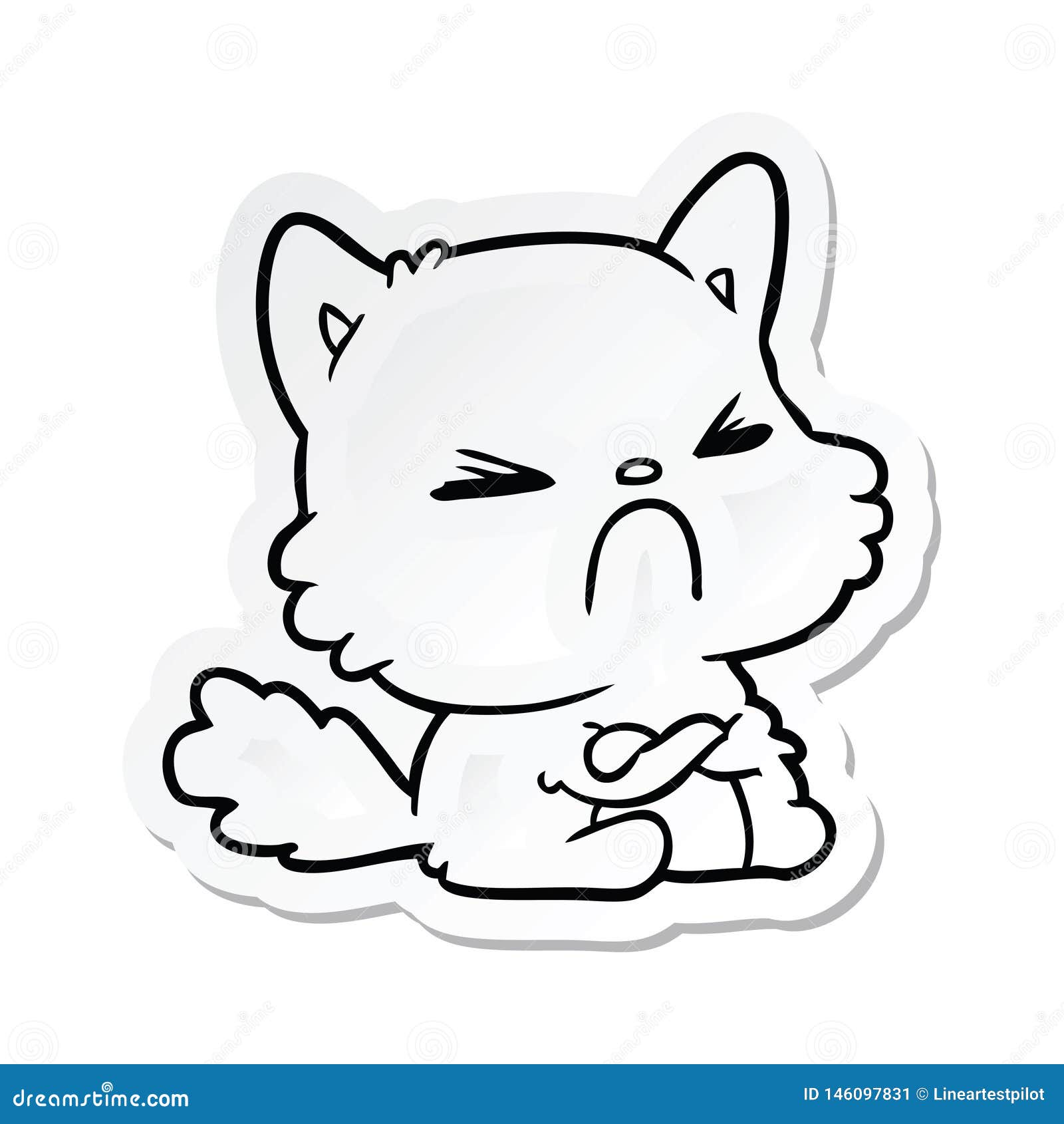 Free: displeased and angry cat character drawn 