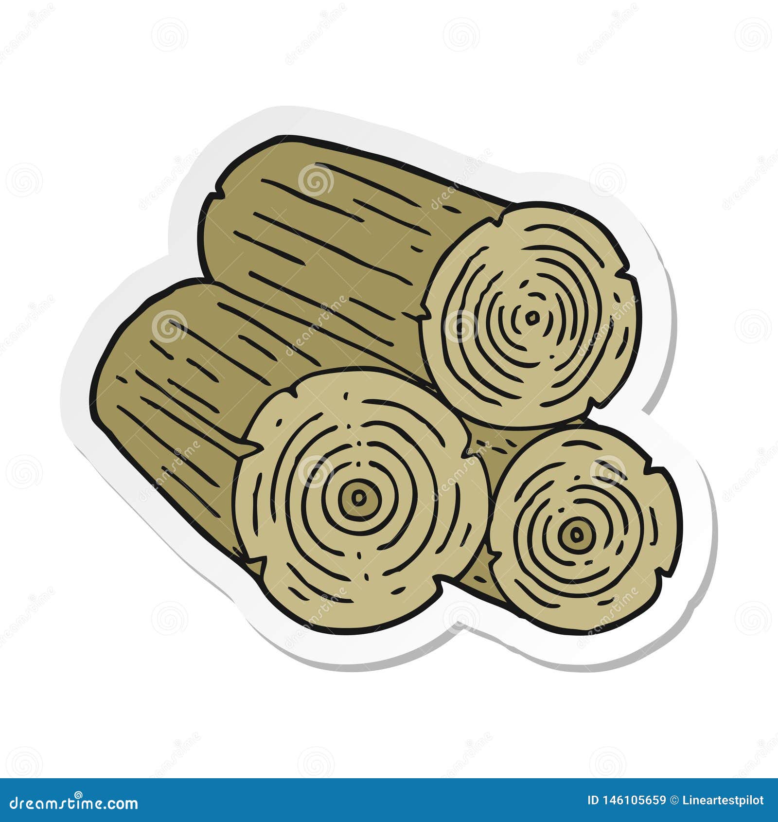 Sticker of a cartoon logs stock vector. Illustration of quirky - 146105659