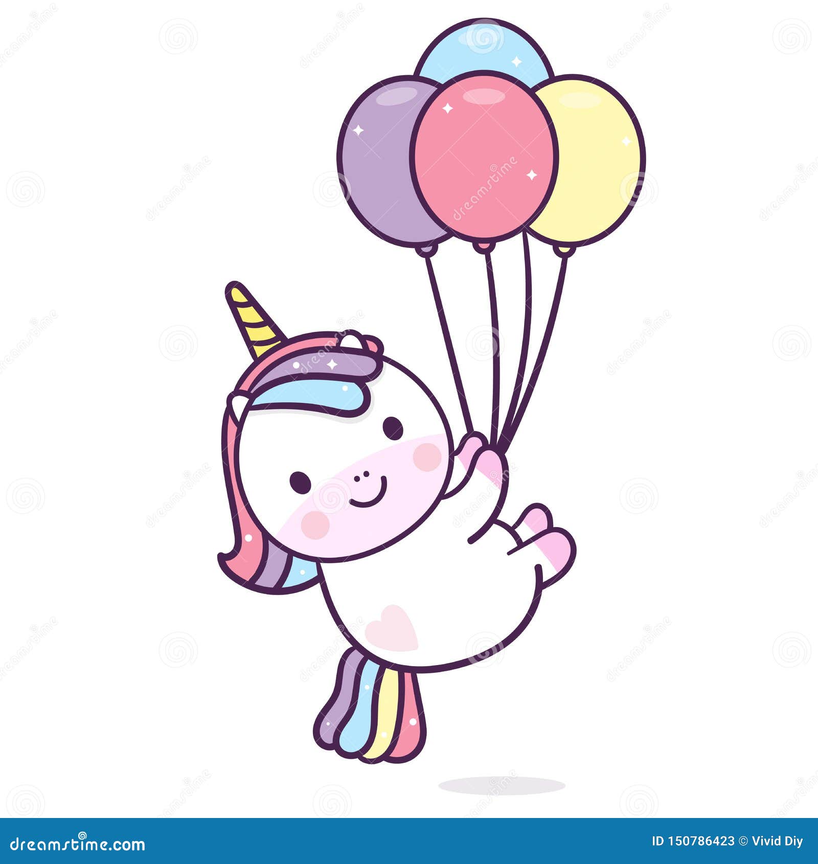 Guirlande de ballons licorne Kawaii en arc