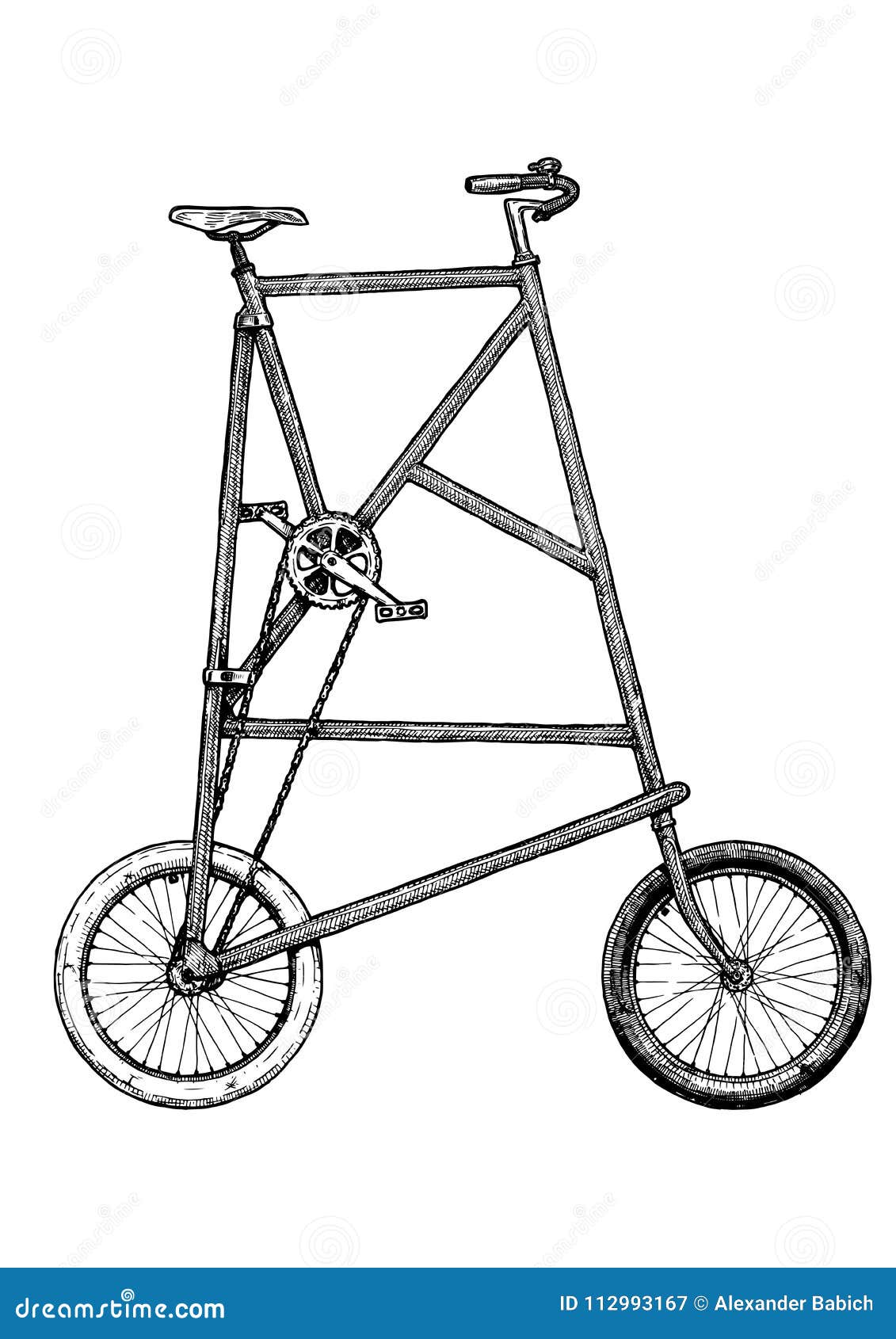 hoek vlot wonder Illustratie Van Lange Fiets Vector Illustratie - Illustration of fietser,  geïsoleerd: 112993167