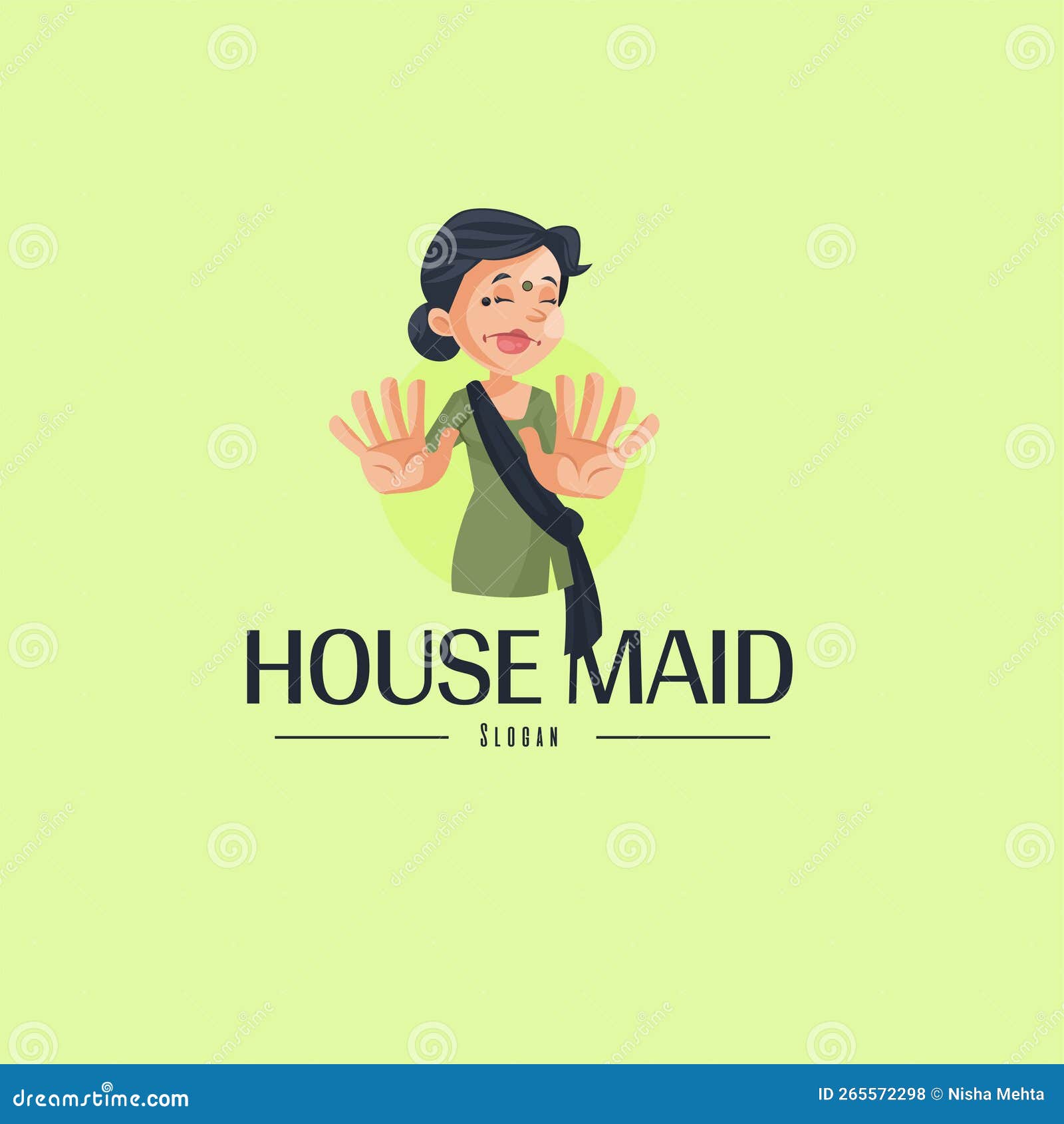 House Maid Vector Mascot Logo Stock Vector Illustration of branding