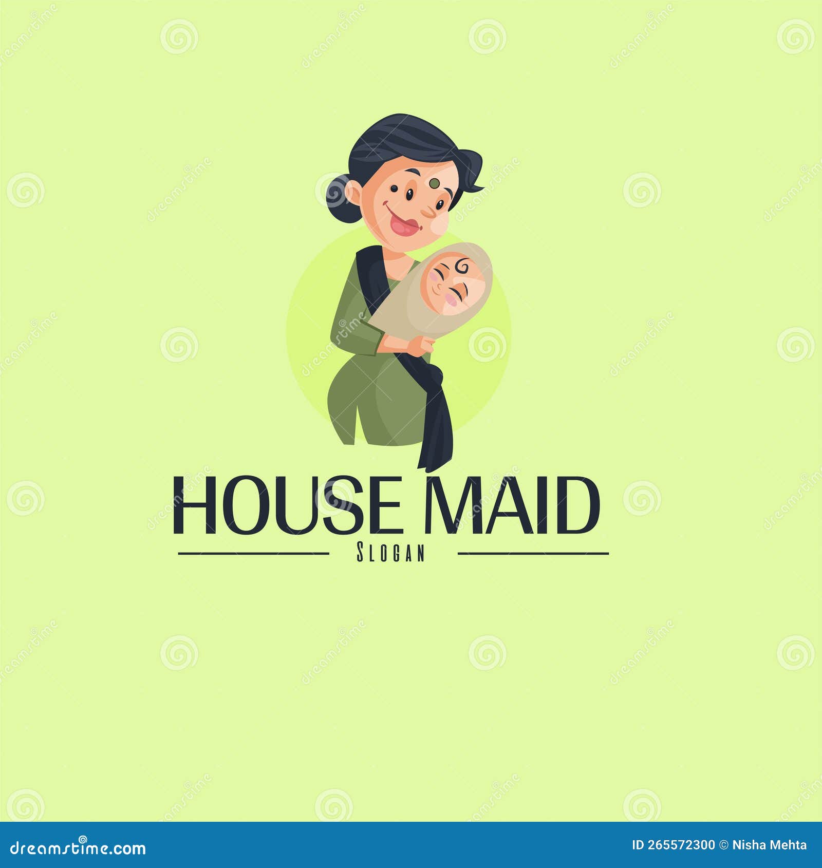 House Maid Vector Mascot Logo Stock Vector Illustration of templates