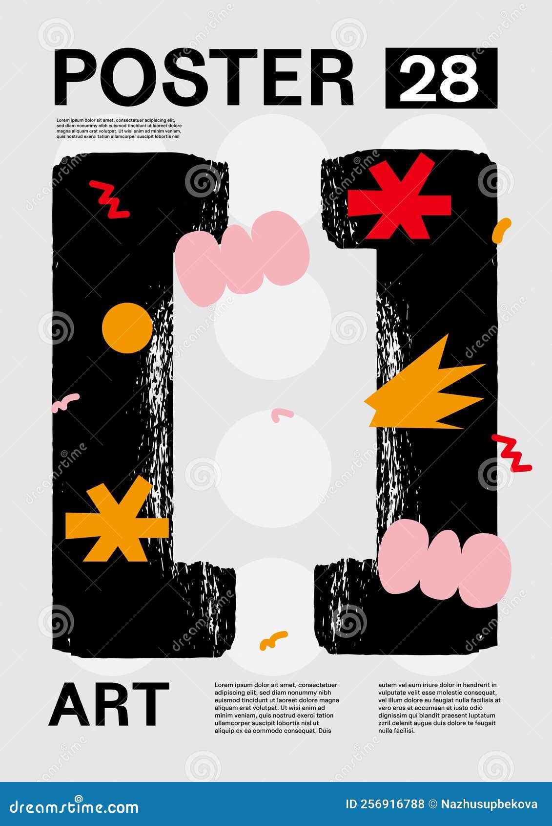 Sign []. Poster Layout Design. Bracket. Cute Font. Template Poster