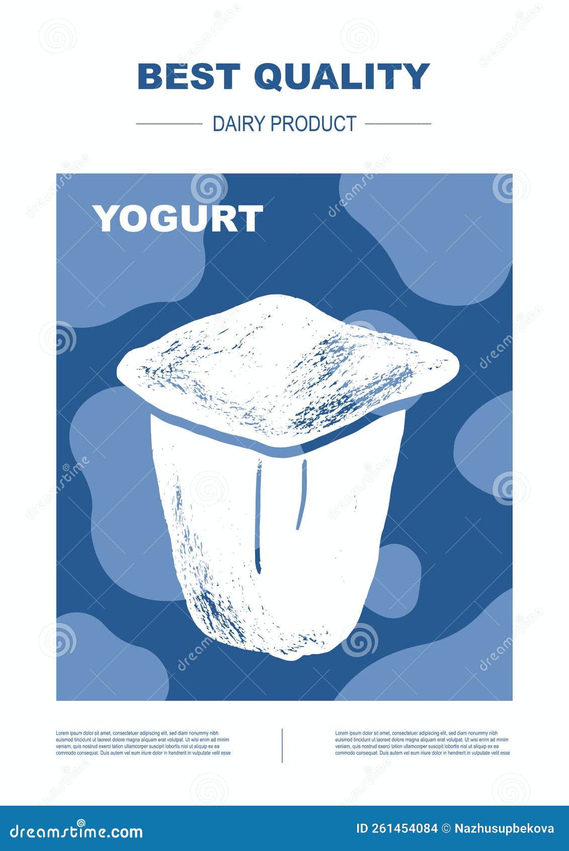 Yogurt. Dairy Milk Product. Banners with Cow Pattern Stock Vector