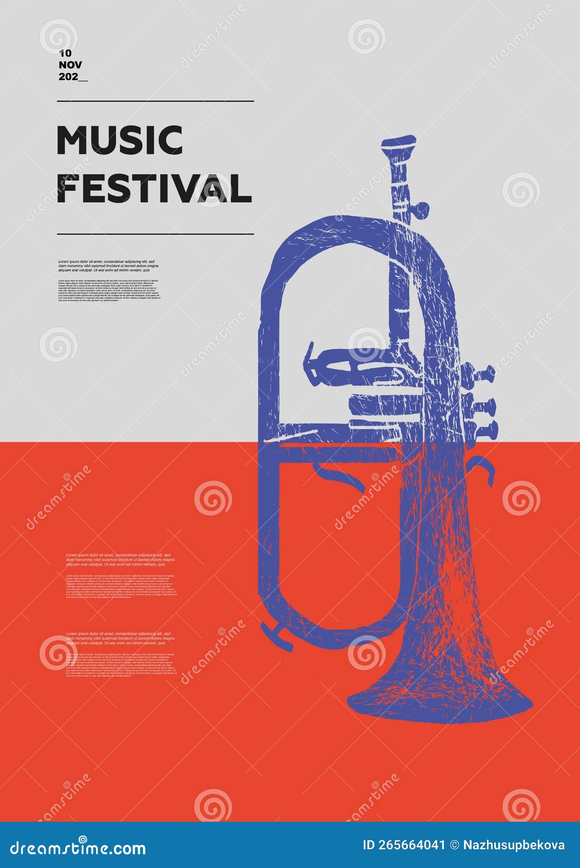 Flugelhorn. Music Festival Poster Stock Vector Illustration of