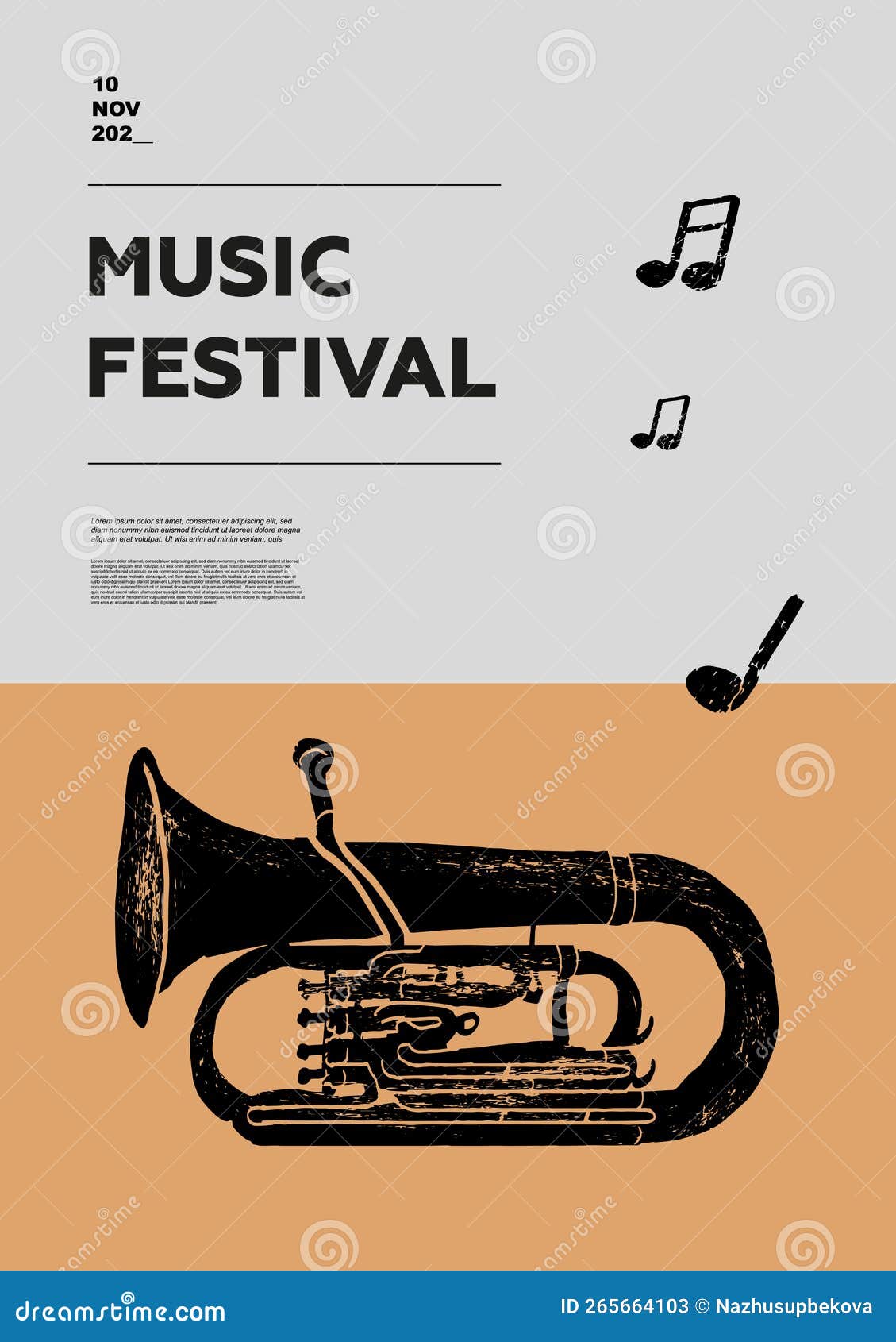 Euphonium. Music Festival Poster. Stock Vector Illustration of poster