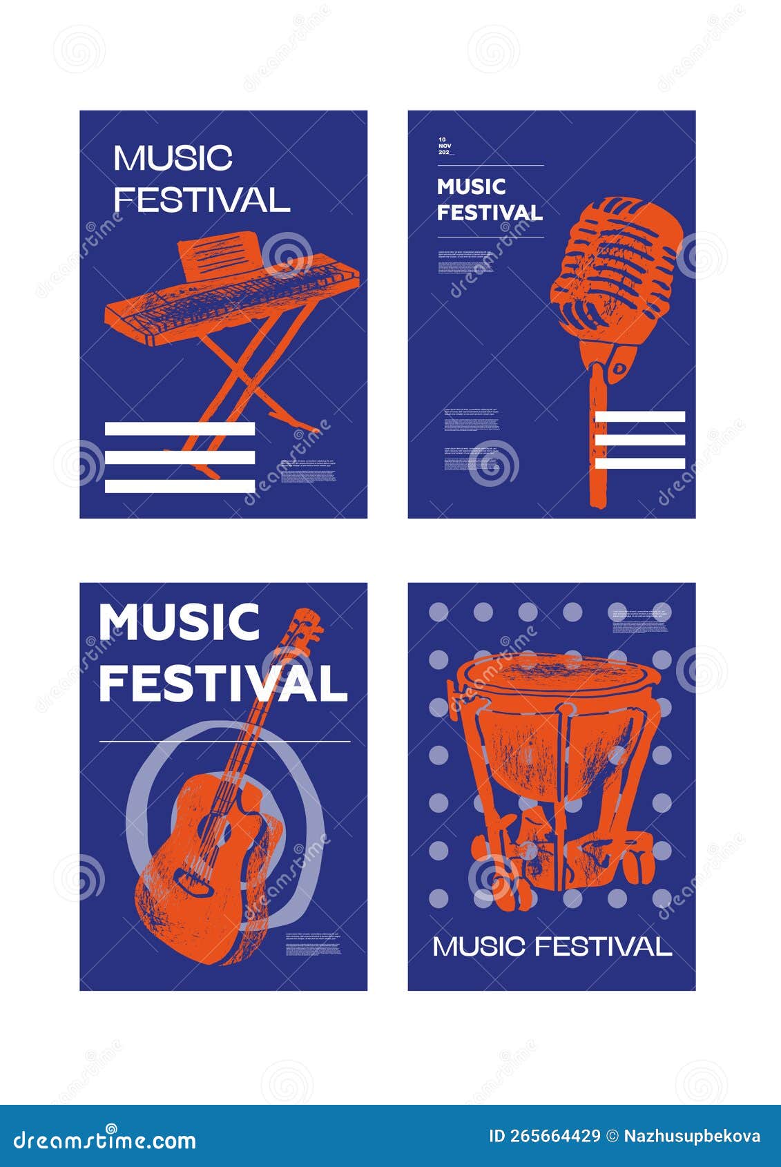 Guitar, Drum, Microphone, Piano. Stock Vector - Illustration of pattern