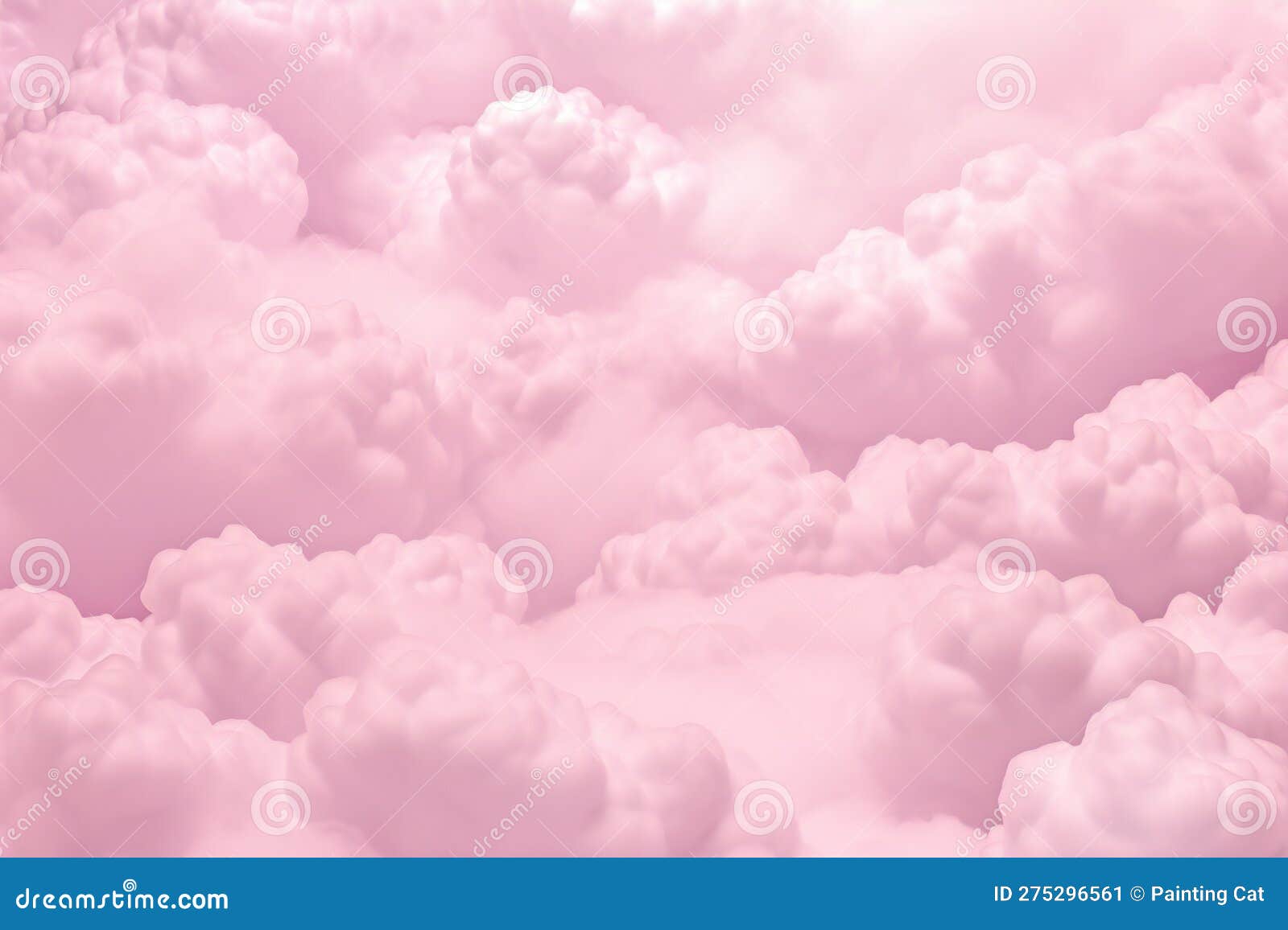 Abstract Background of Pink Fluffy Clouds in the Sky Stock Illustration