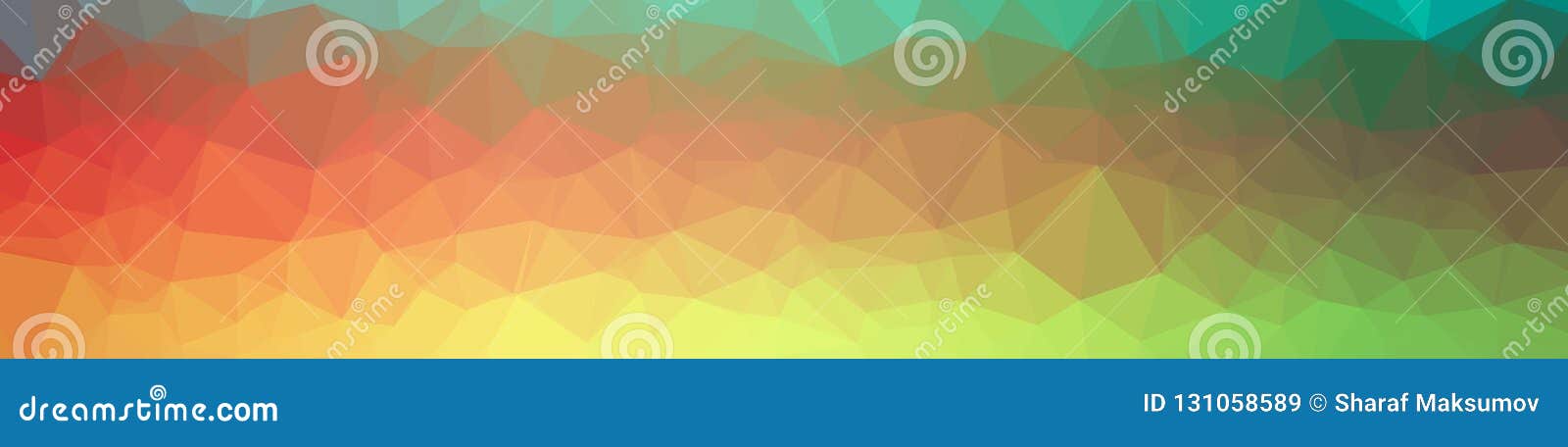 Illustration of Abstract Low Poly Orange and Green Banner Background