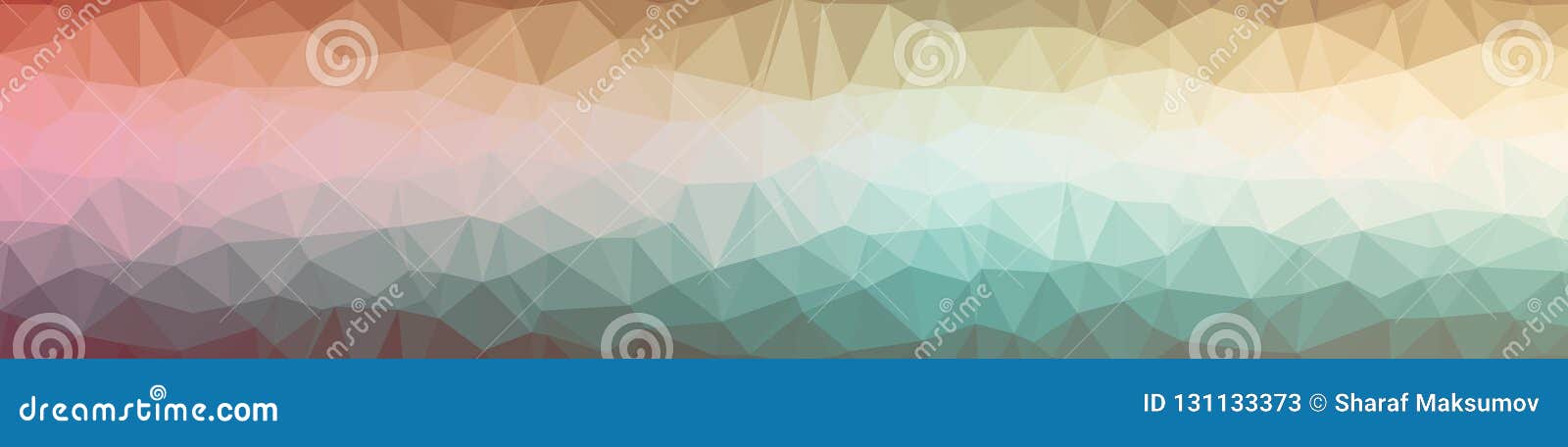 Illustration of Abstract Low Poly Orange and Green Banner Background