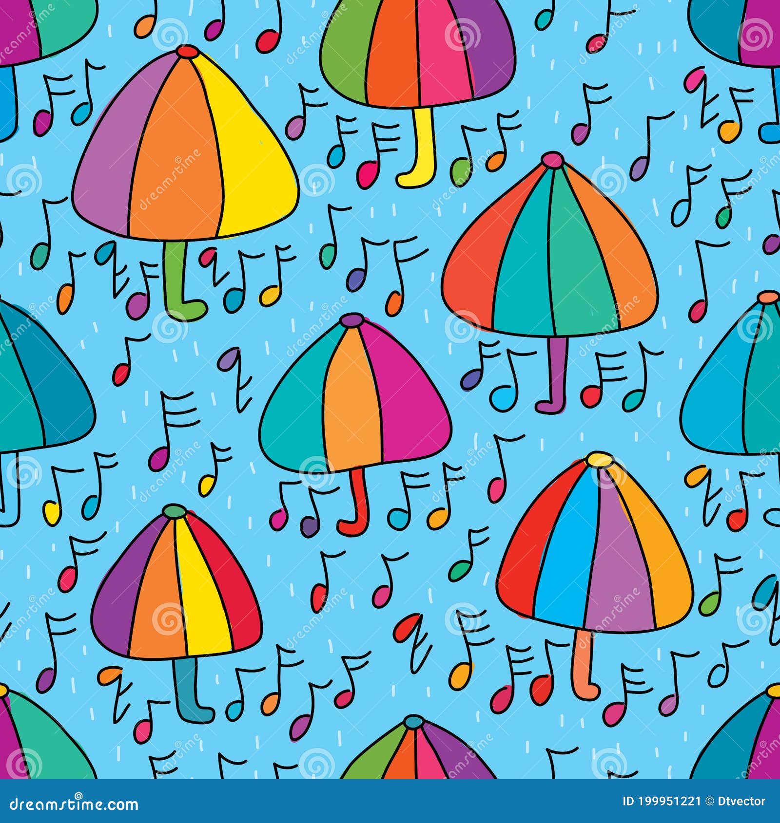 umbrella protect just like dream seamless pattern