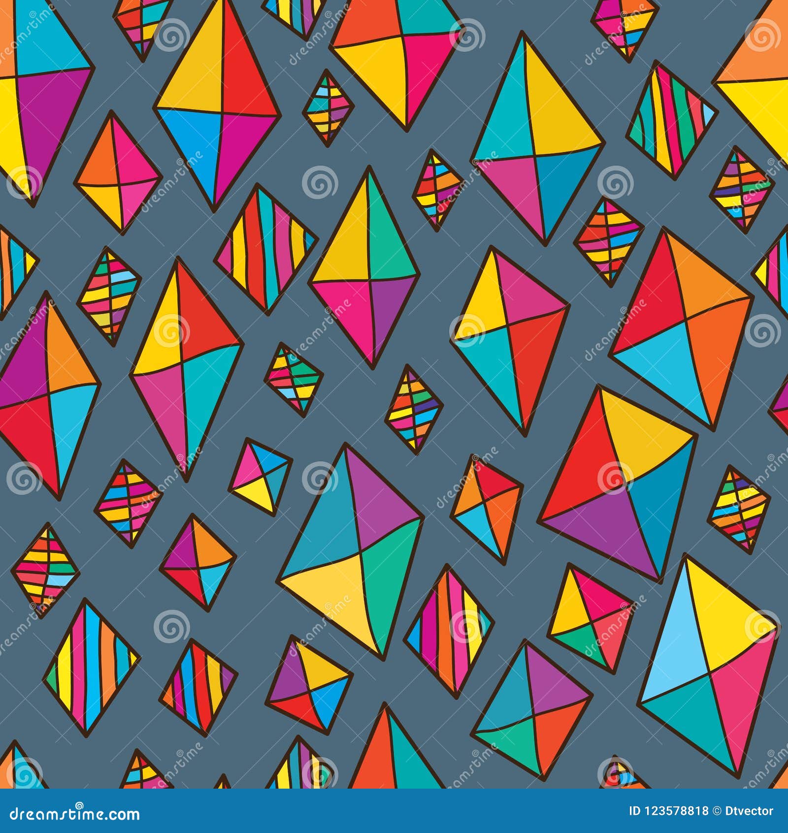 kite diamond  colorful seamless pattern