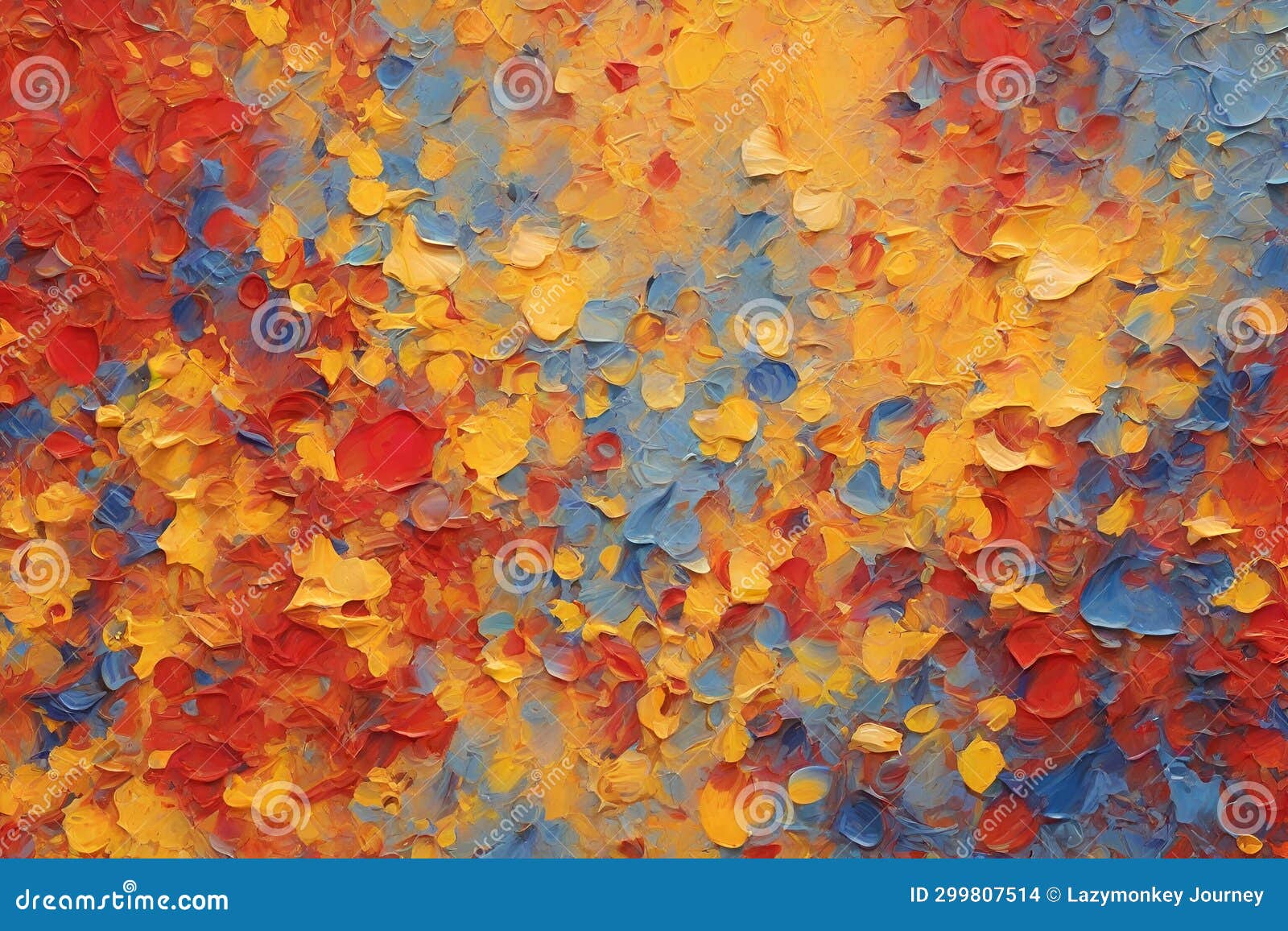 Illustration of Abstract Red, Yellow and Blue Impressionist Background
