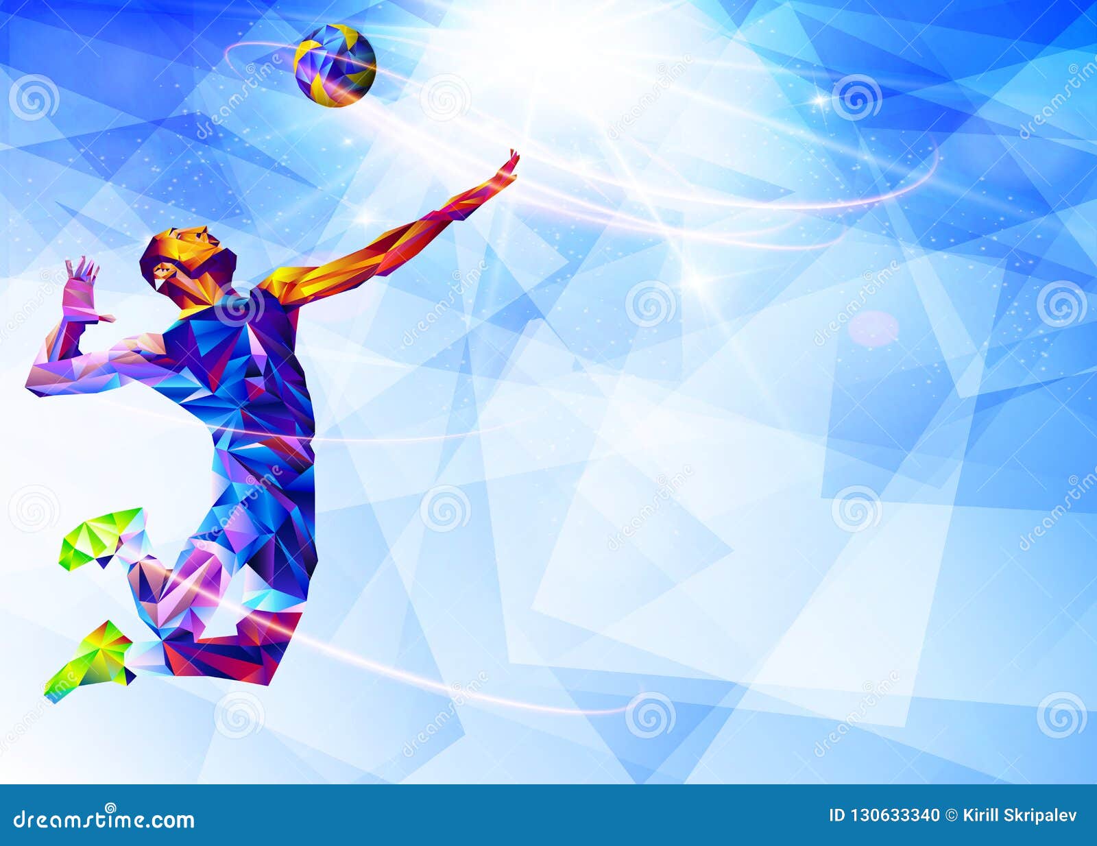 Llustration of Abstract Volleyball Player Silhouette in Triangle ...