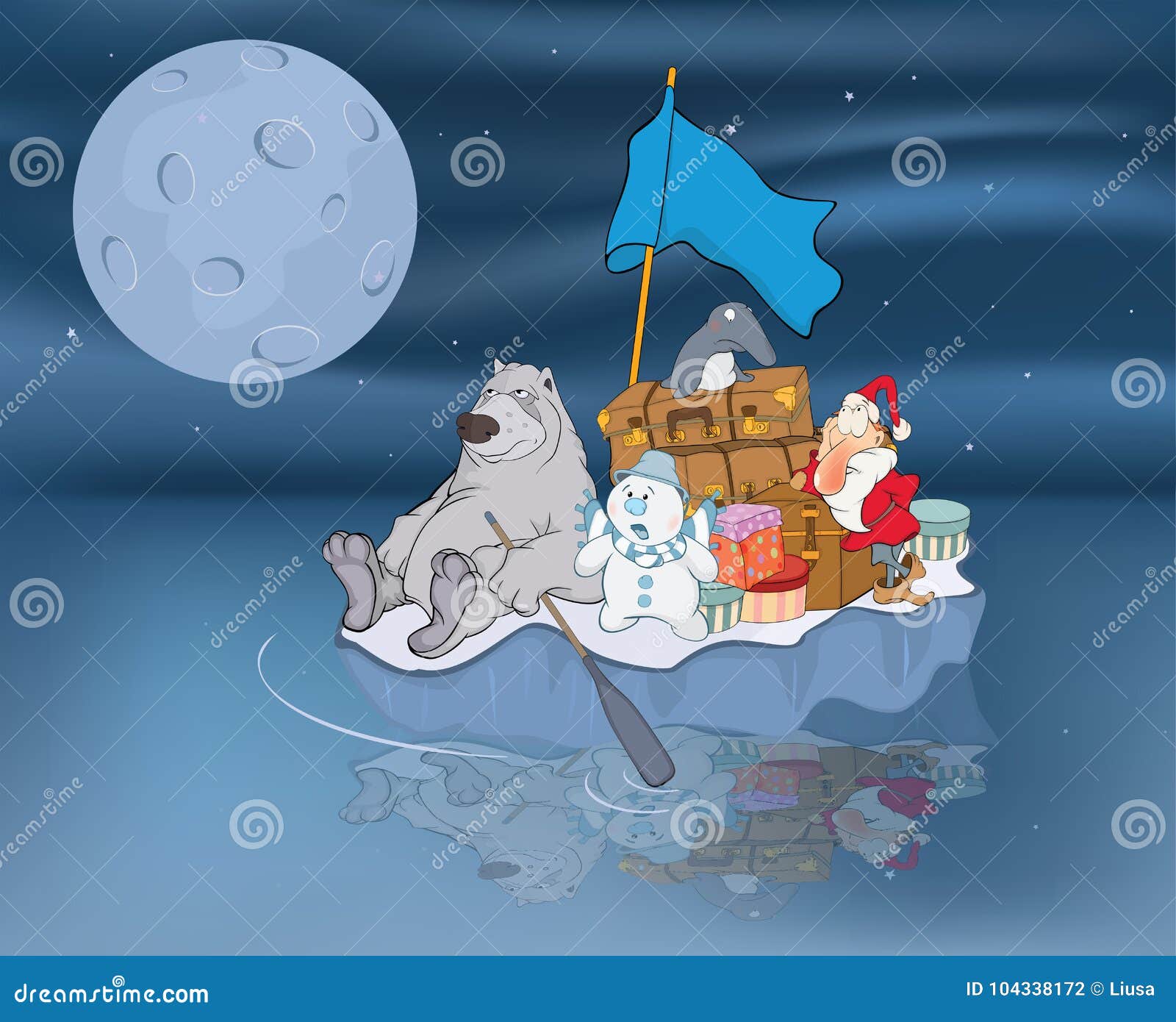 Download Illustration Adventures Santa Claus And His Friends Stock Vector Illustration of alaska