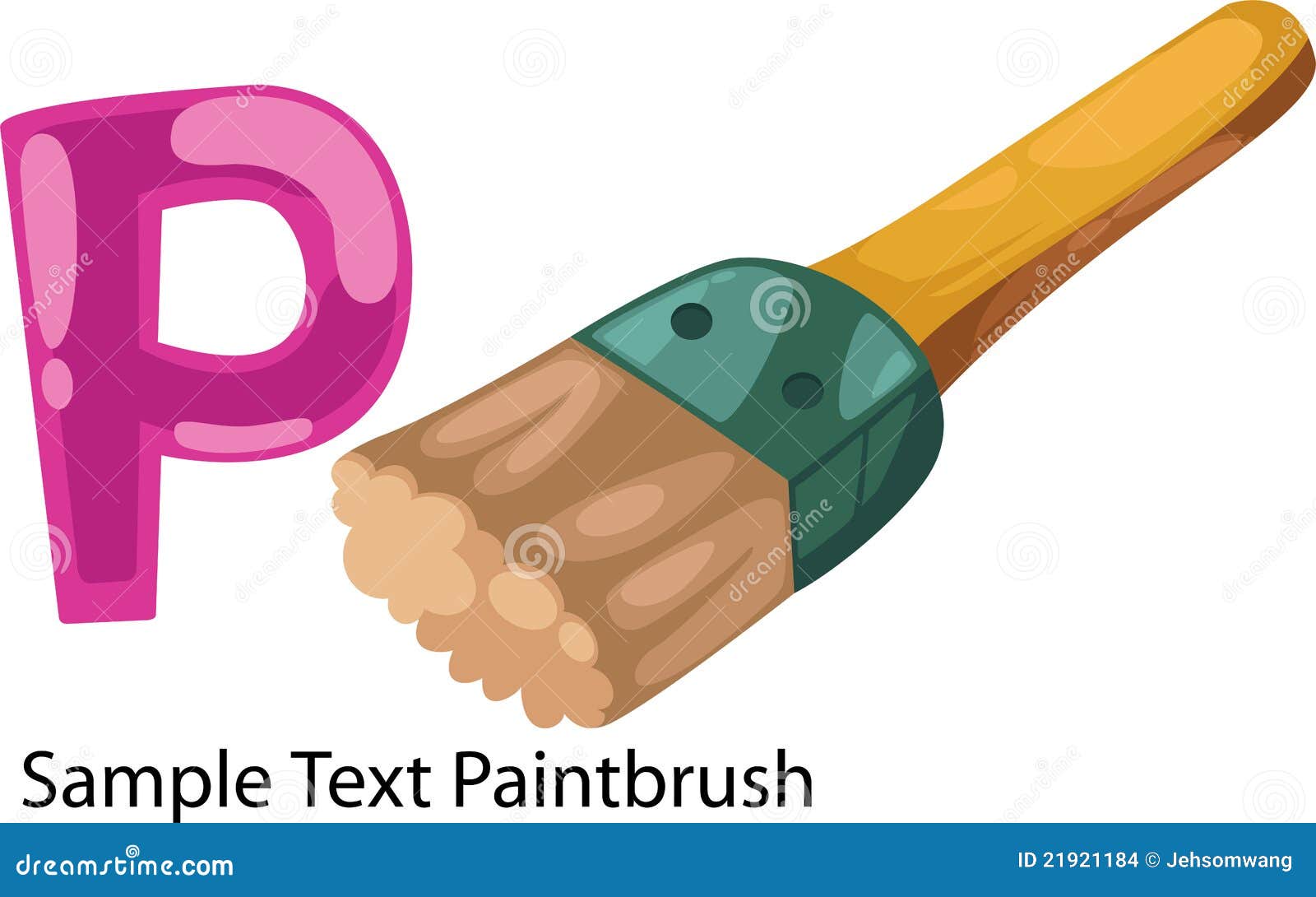 Illustration Alphabet Letter Ppaintbrush Stock Vector Illustration of clip, child 21921184