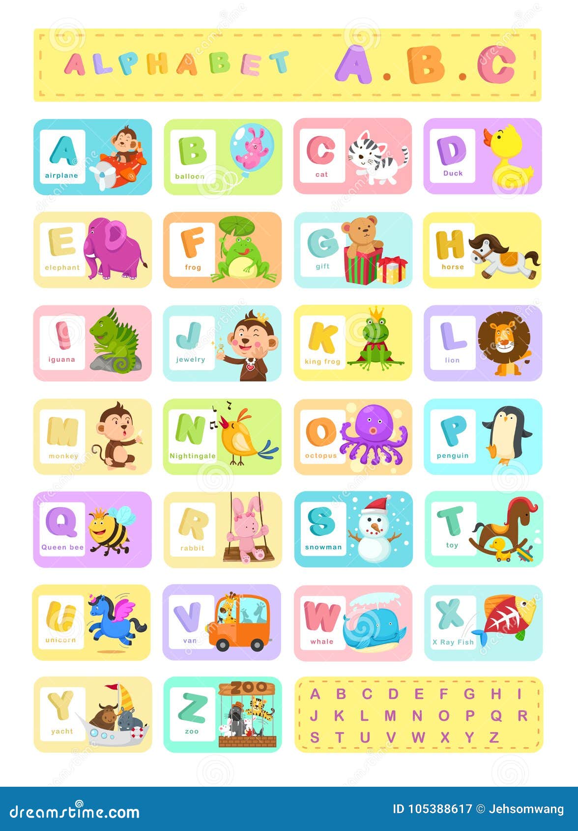 Illustration Alphabet a-Z stock vector. Illustration of preschool ...