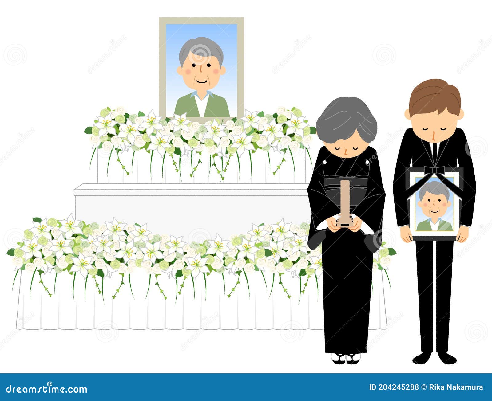 altar and bereaved family