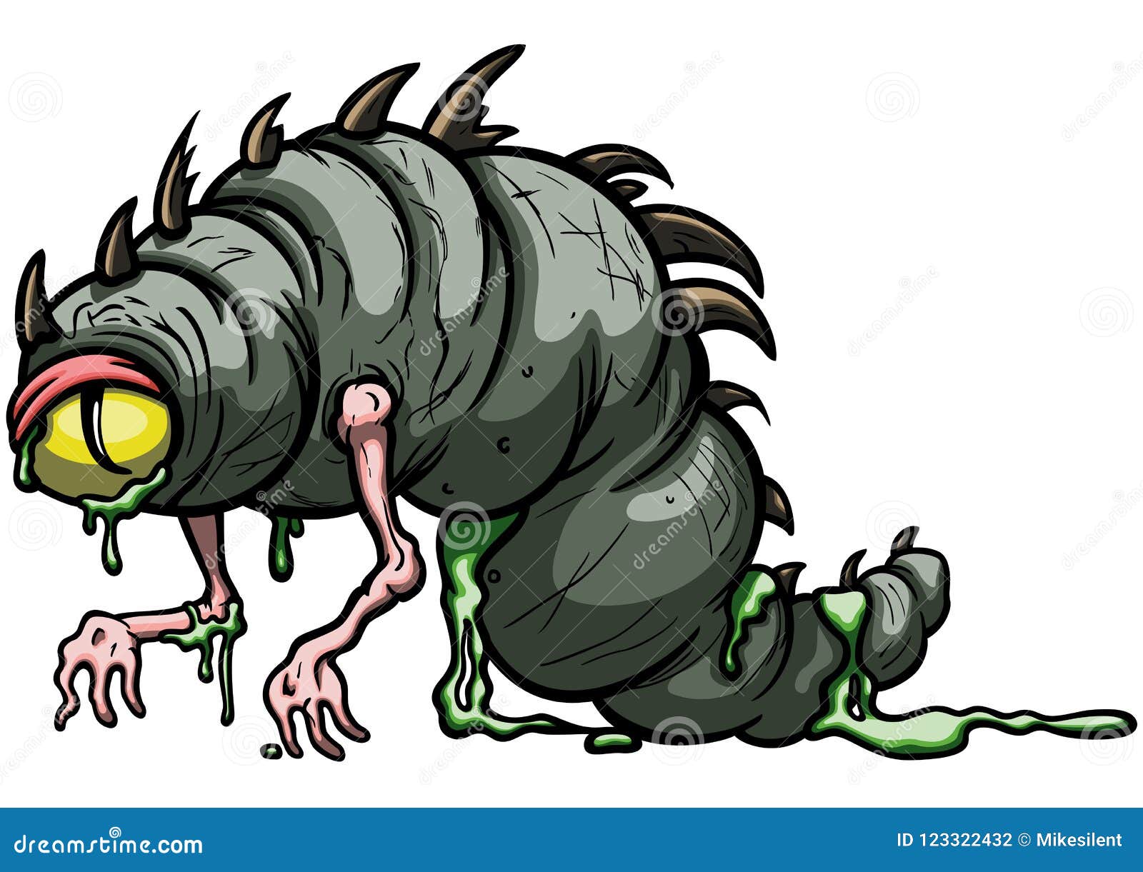 Funny larva monster stock vector. Illustration of amorphous - 123322432