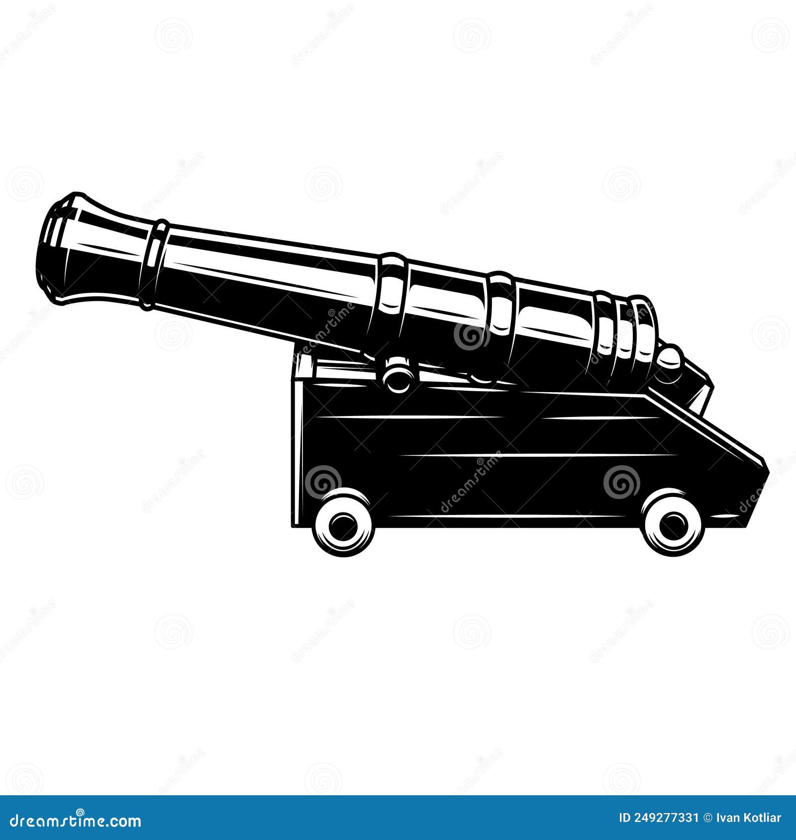 Illustration of Ancient Cannon. Design Element for Logo, Label, Sign ...