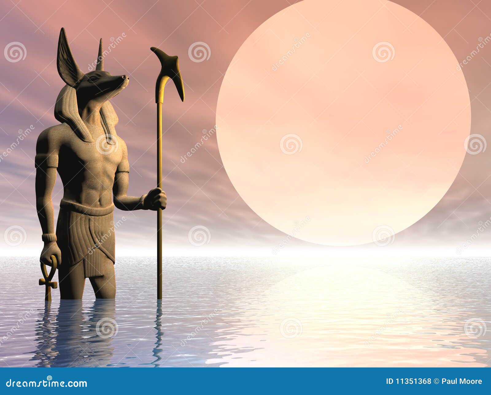 Illustration Ancient Egyptian Statue Stock Illustration Illustration