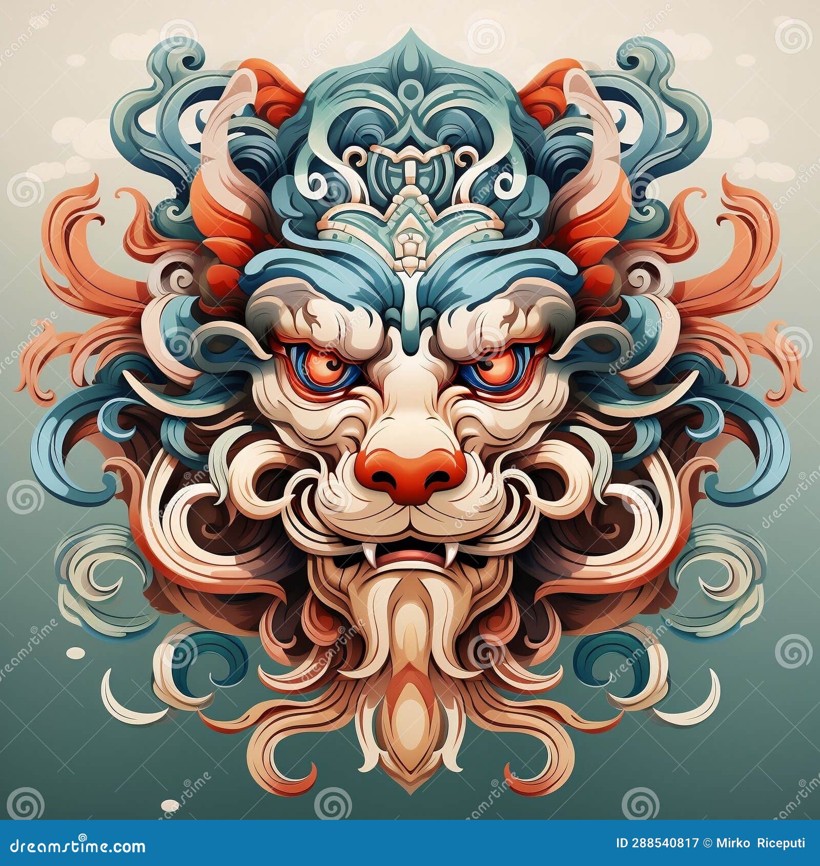 Chinese Mythological Animal Stock Illustration - Illustration of ...