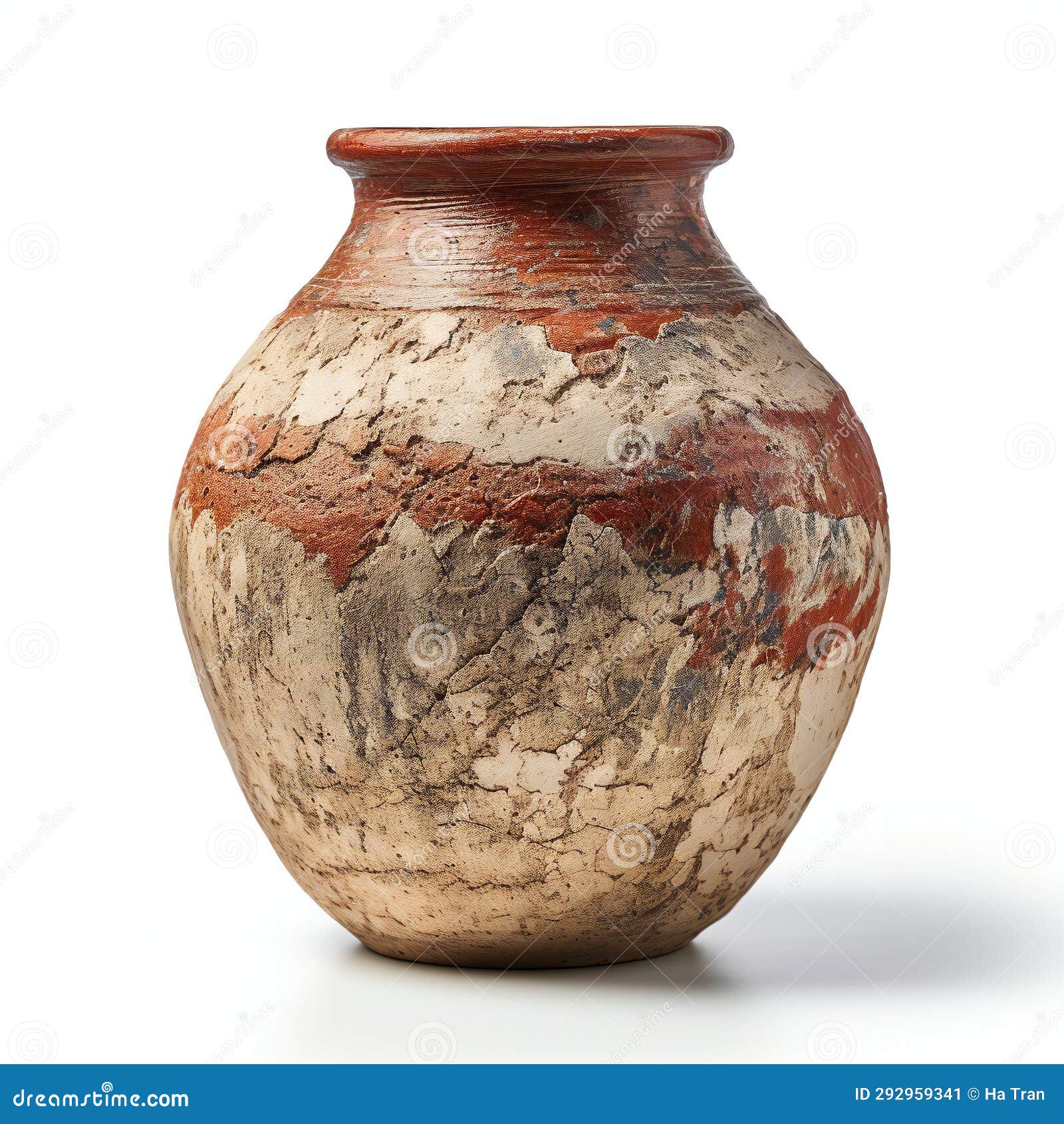 Ancient Vase Isolated on White Background Stock Illustration