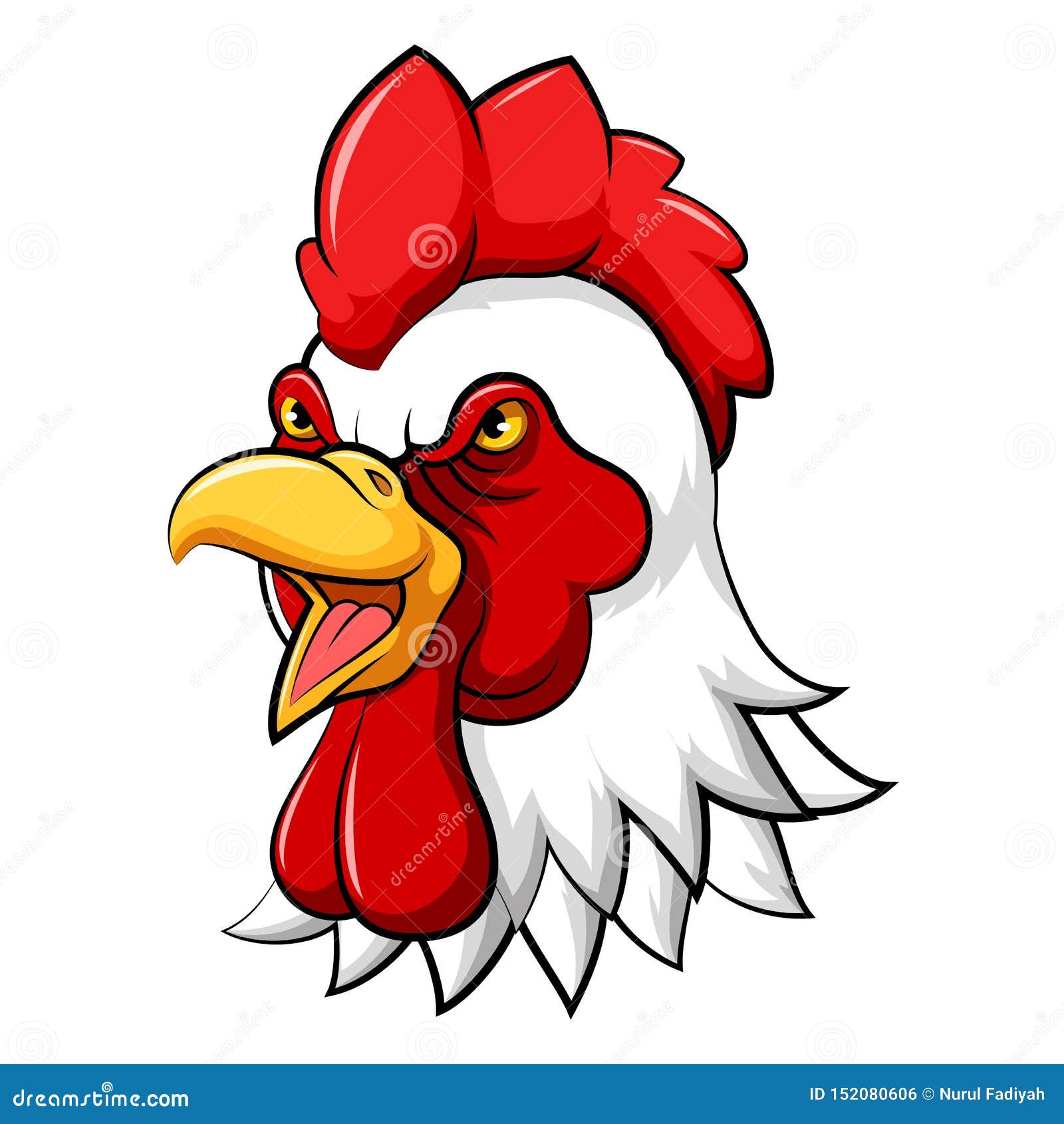 Angry rooster head mascot stock vector. Illustration of poultry - 152080606