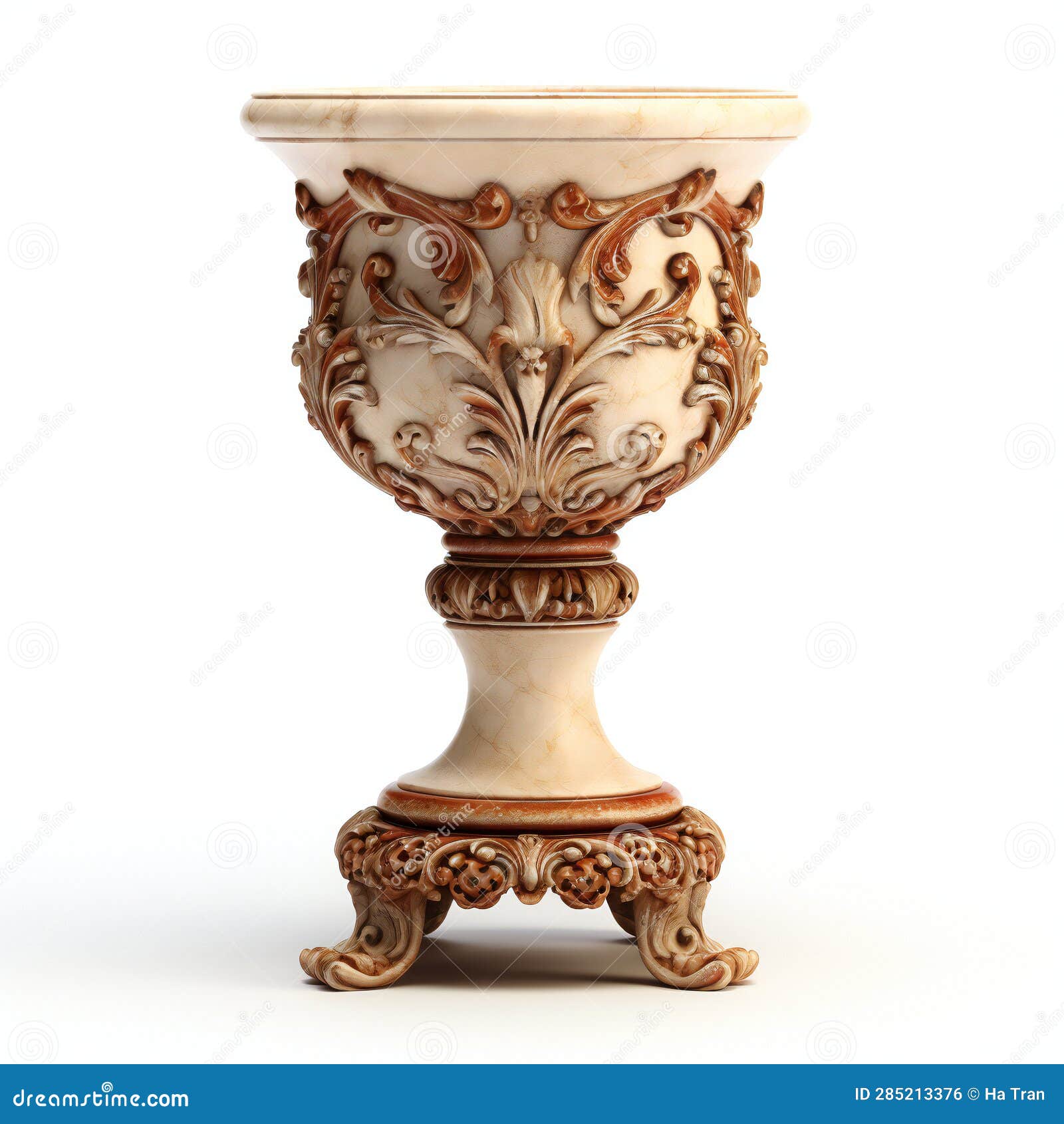 Antique Vase Isolated on White Background, Rendering Stock Illustration