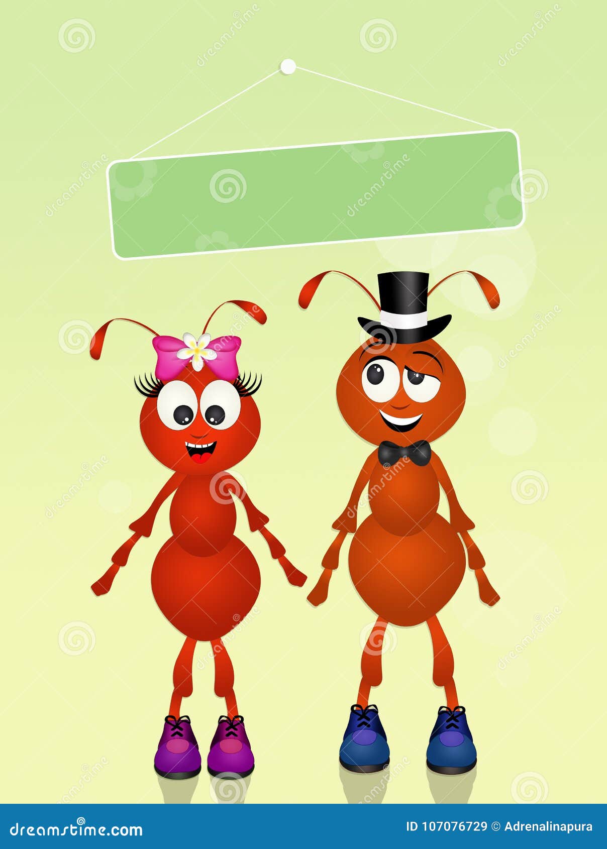 Illustration of Ants in Love Stock Illustration Illustration of bride