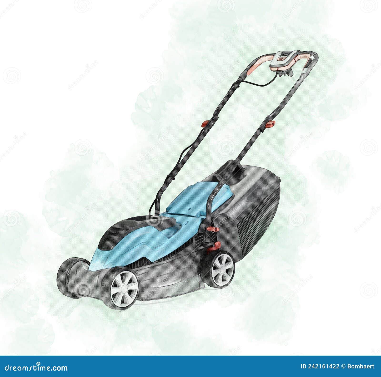 Art of a Lawn mower stock illustration. Illustration of domestic