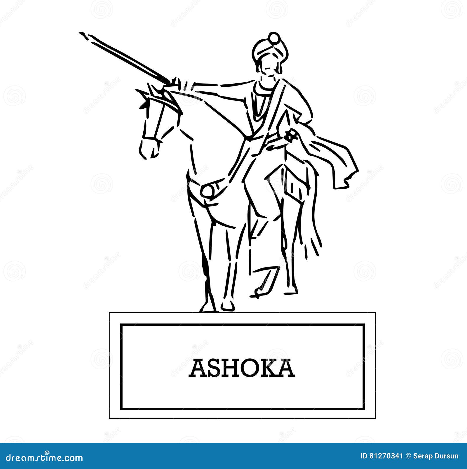 Illustration of Ashoka stock illustration. Illustration of history