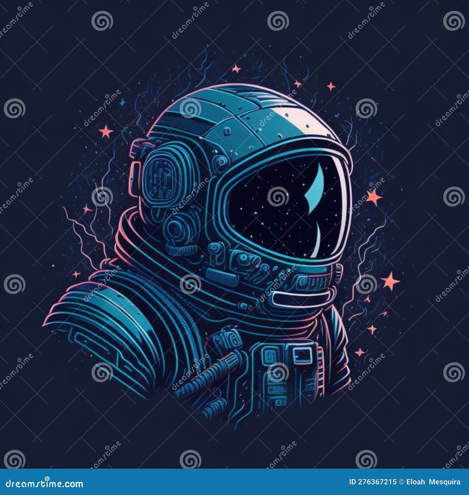 an  of an astronaut with a blue background