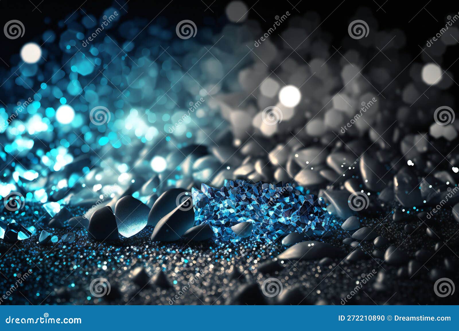 Background of Glitter Blue Lights Silver , Abstract, Backgrounds Stock