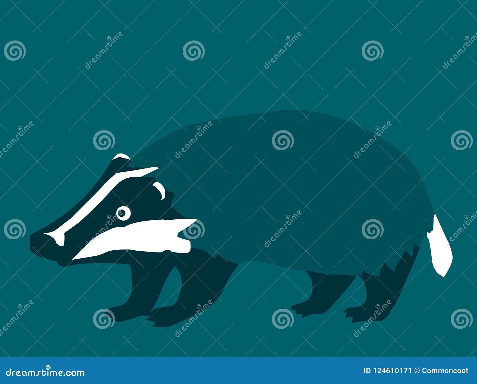 Badger Against Blue Background Stock Illustration Illustration of