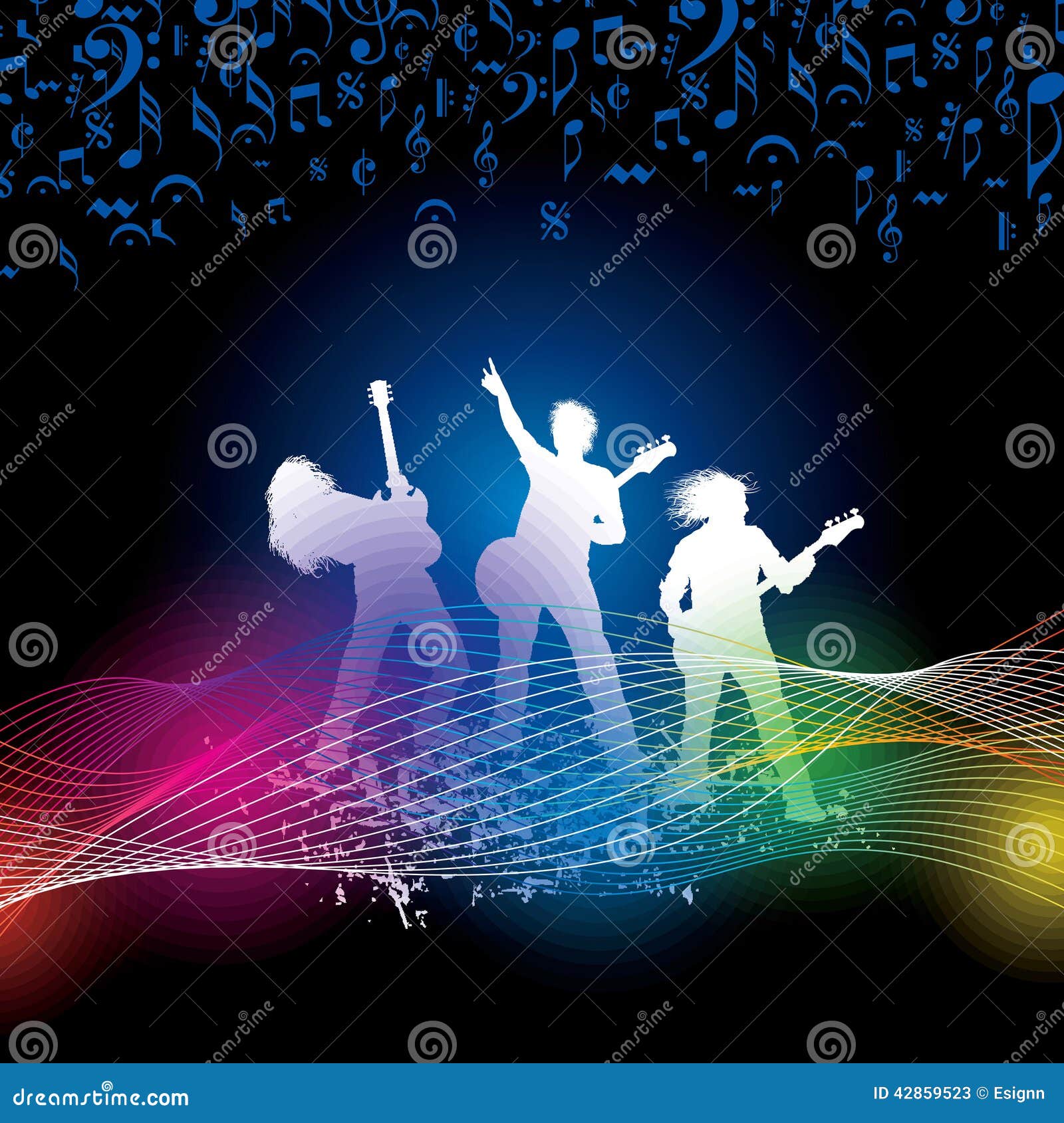 Illustration of Band of Musician Performing Stock Vector - Illustration ...