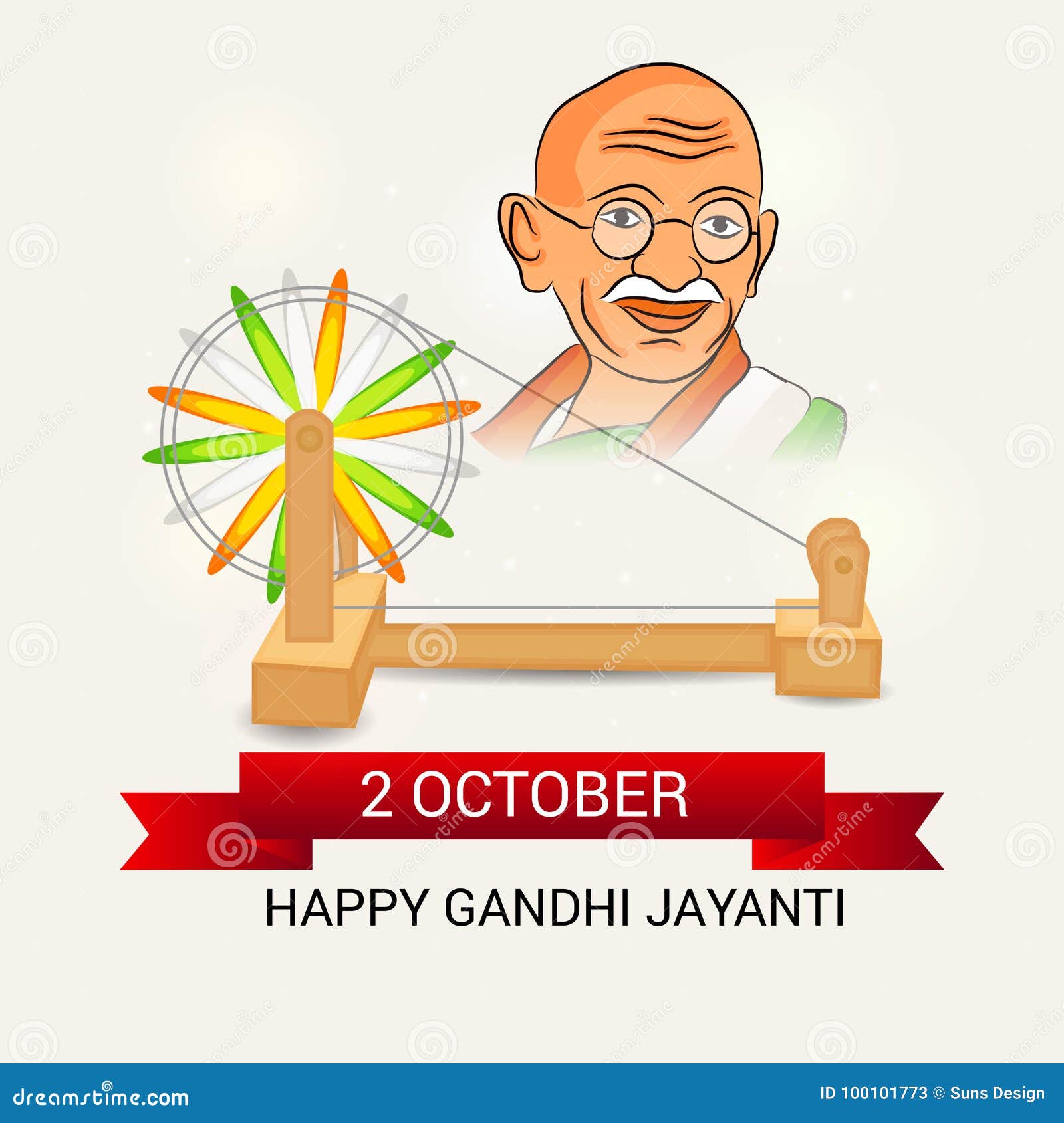 Happy Gandhi Jayanti. stock illustration. Illustration of holiday ...