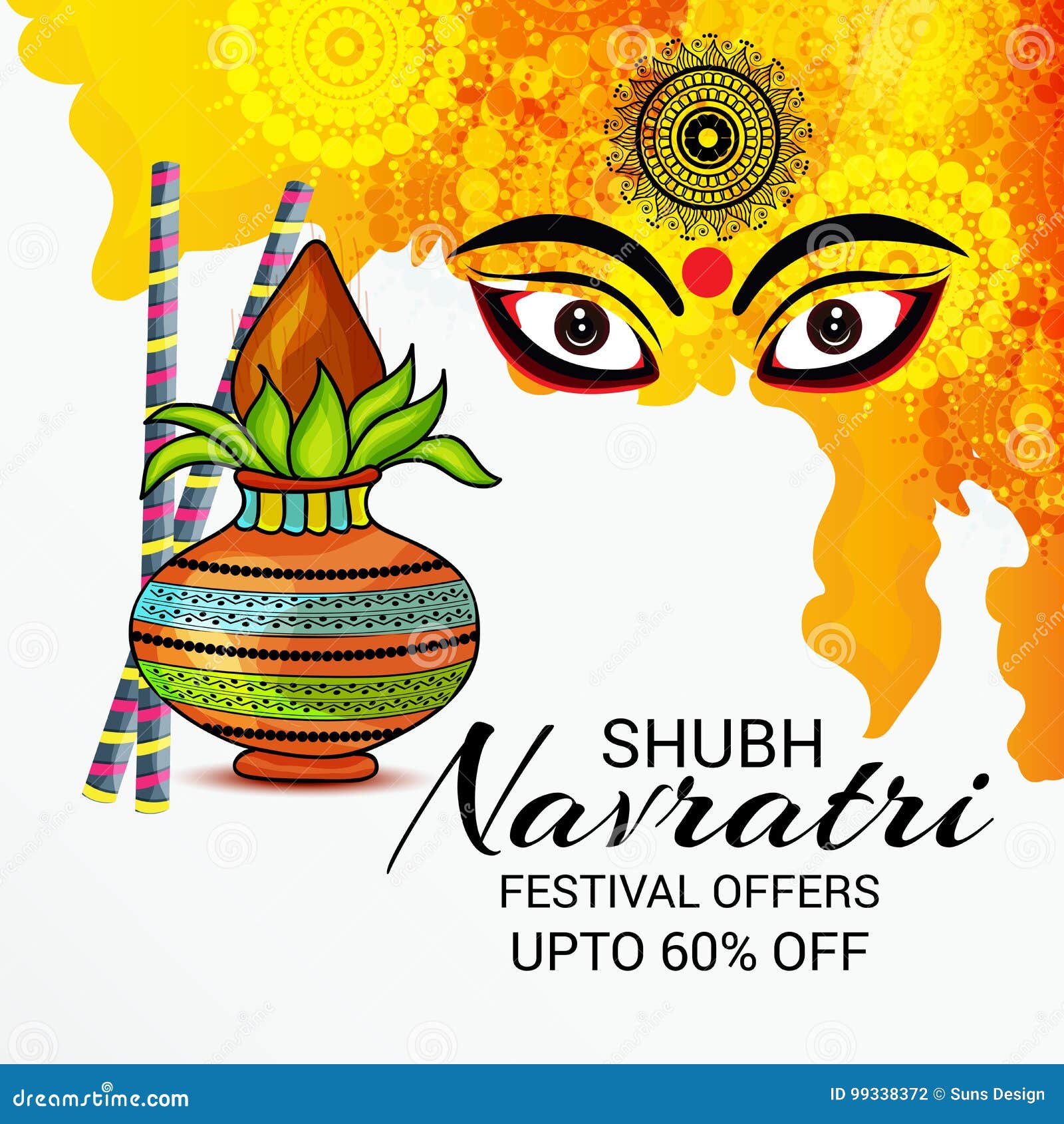 Happy Navratri. stock illustration. Illustration of devi - 99338372