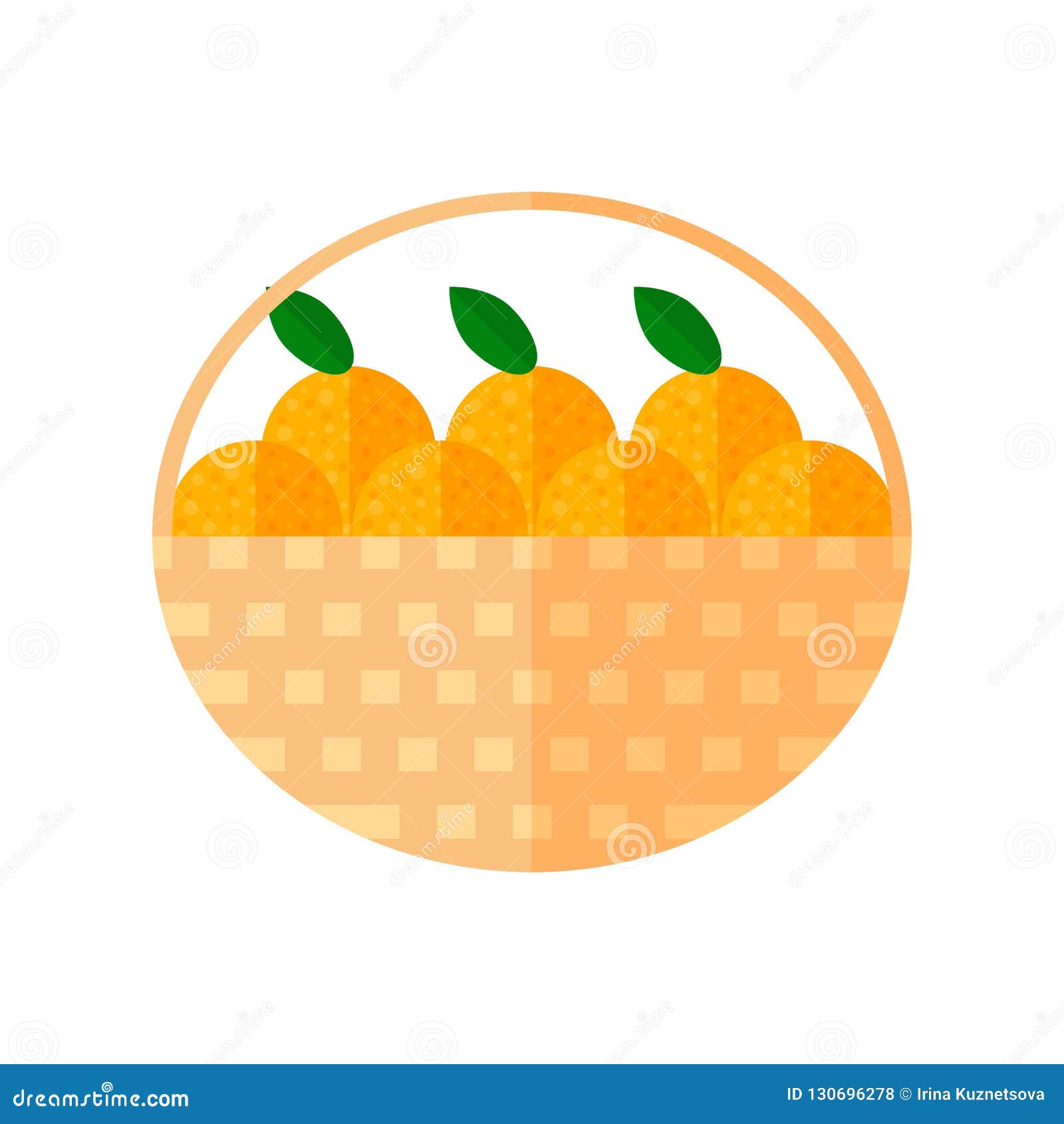 Illustration. a Basket of Oranges Stock Illustration Illustration of