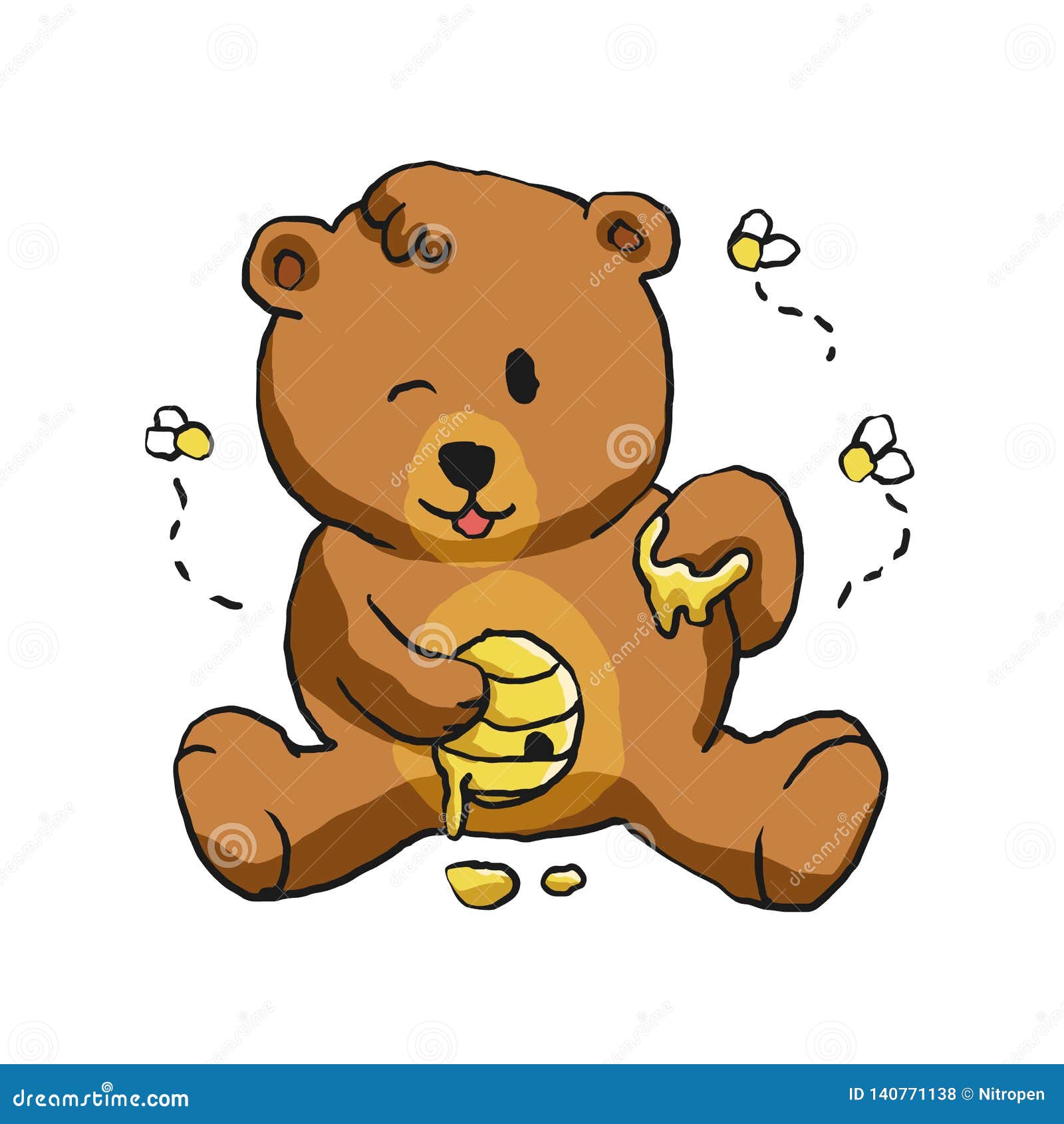 Illustration of Bear Eating Honey Stock Vector - Illustration of animation, young: 140771138 Illustration of Bear Eating Honey Stock Vector - Illustration of animation, young: 140771138