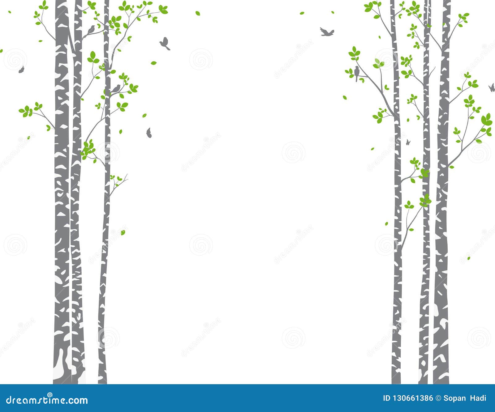 Beautiful Birch Tree Branch with Birds Silhouette Background for ...