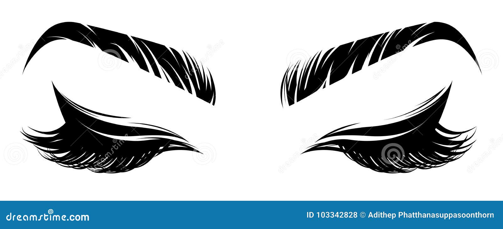  of eye makeup and brow on white background