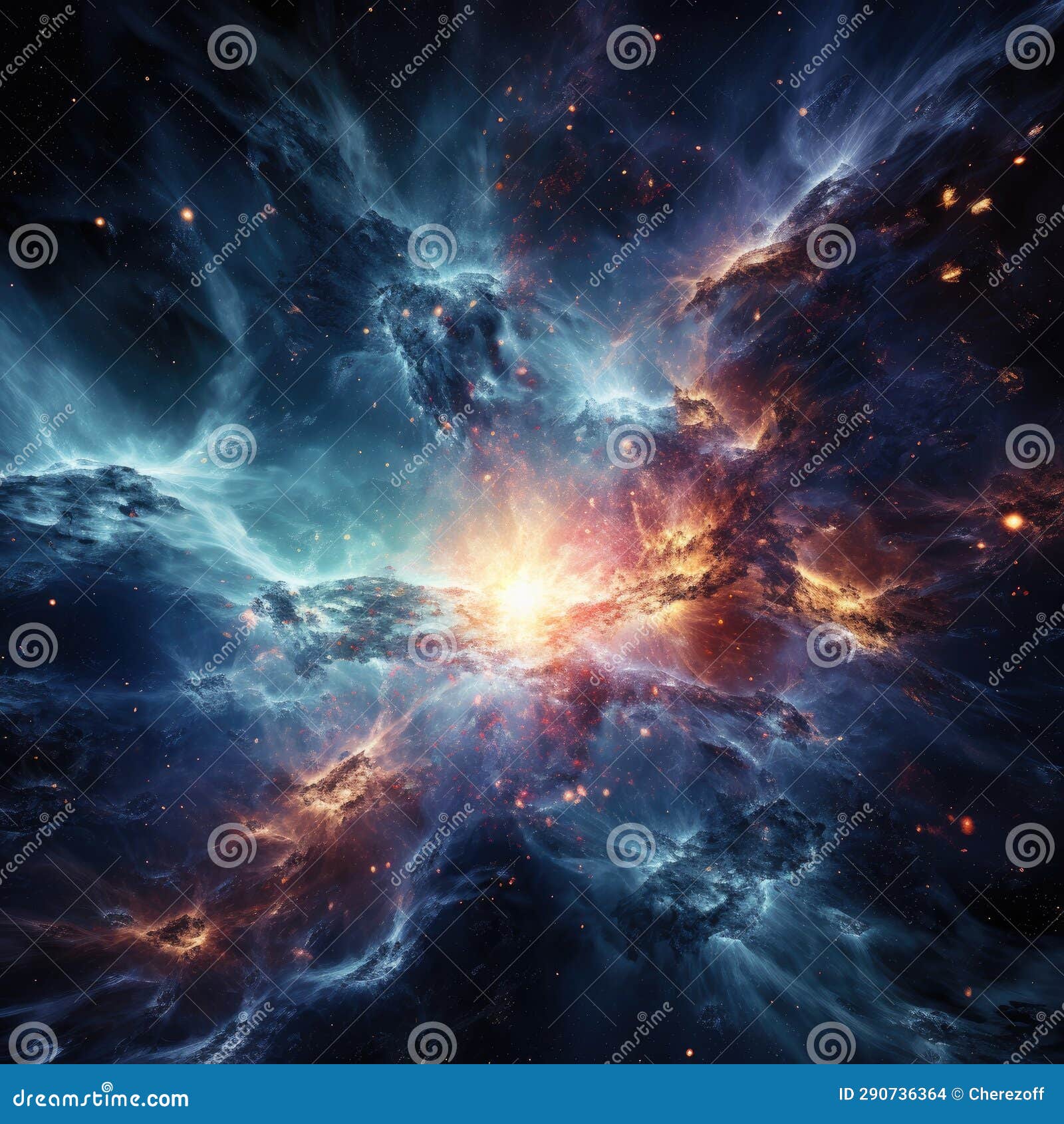 Illustration of the Big Bang in the Universe Stock Photo - Image of