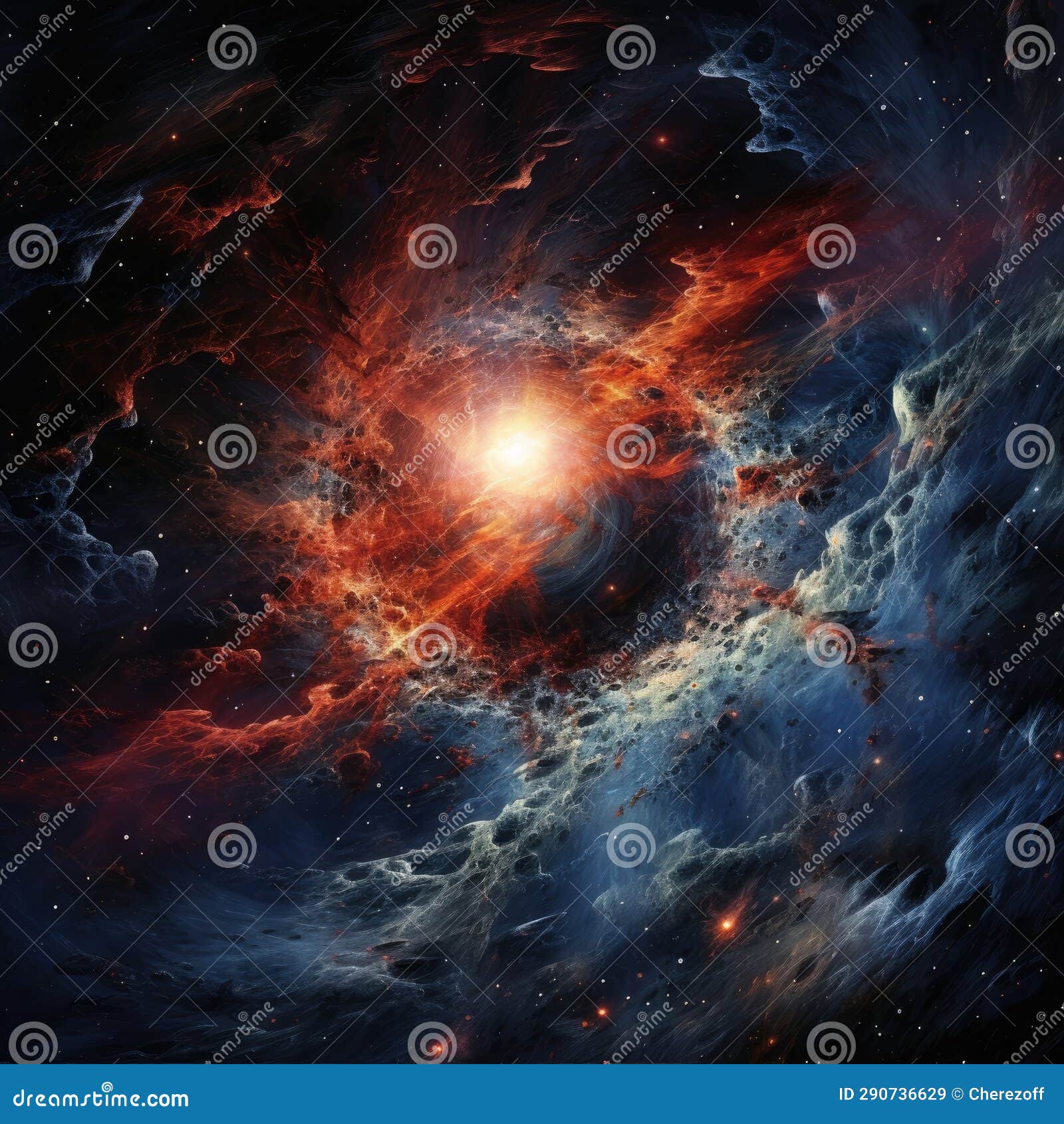 Illustration of the Big Bang in the Universe Stock Image - Image of