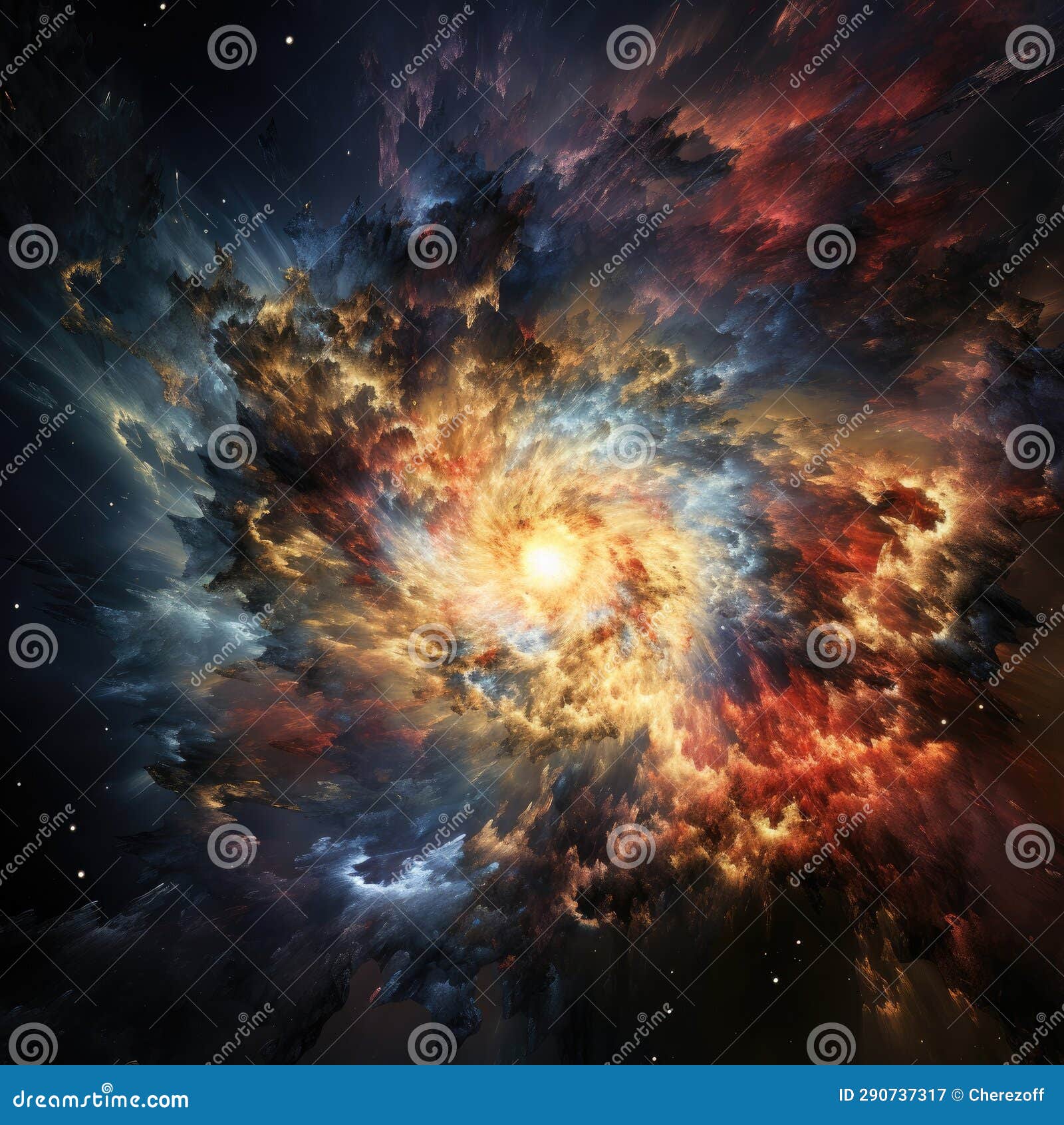 Illustration of the Big Bang in the Universe Stock Image - Image of