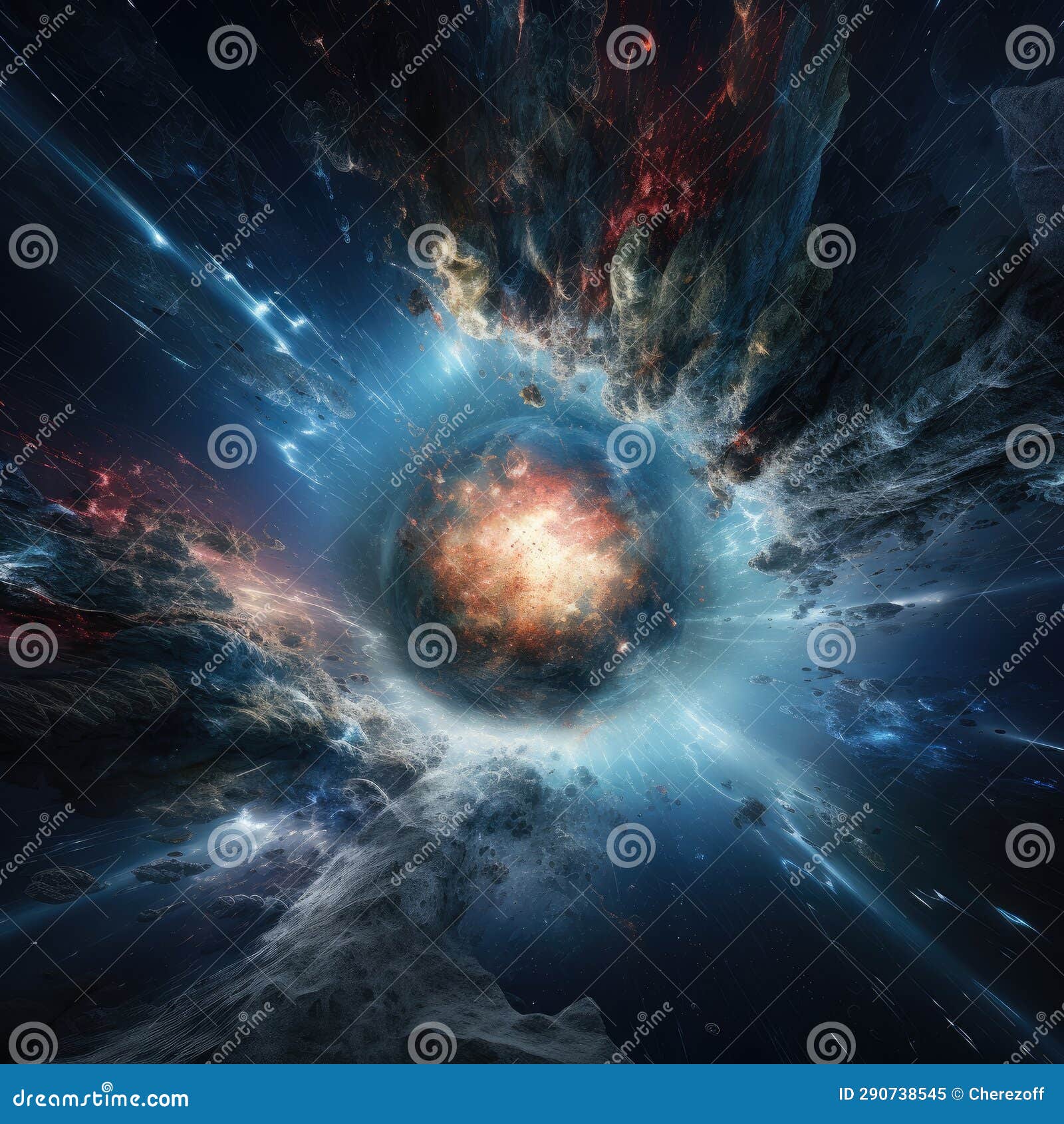 Illustration of the Big Bang in the Universe Stock Image - Image of