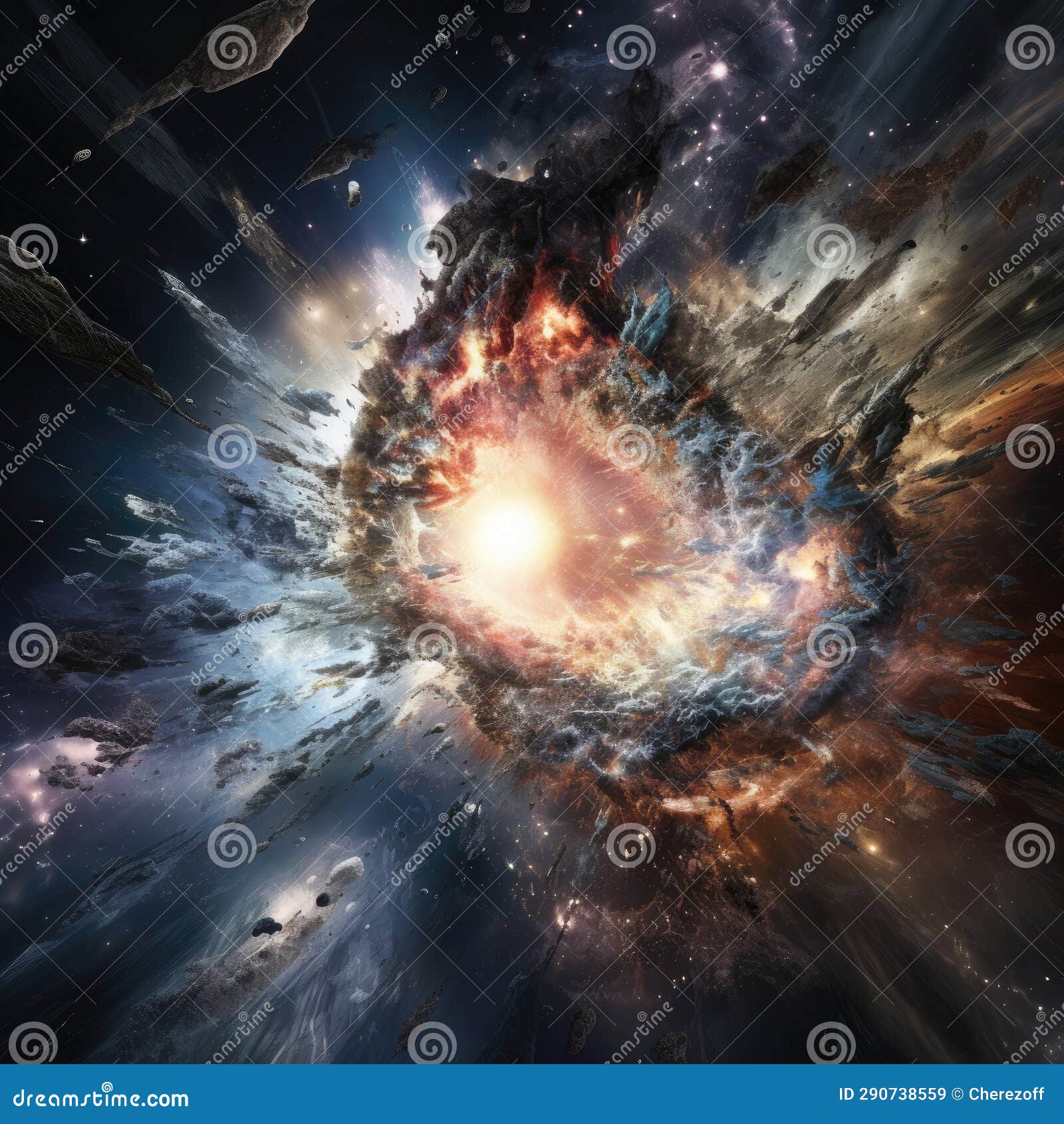 Illustration of the Big Bang in the Universe Stock Image - Image of